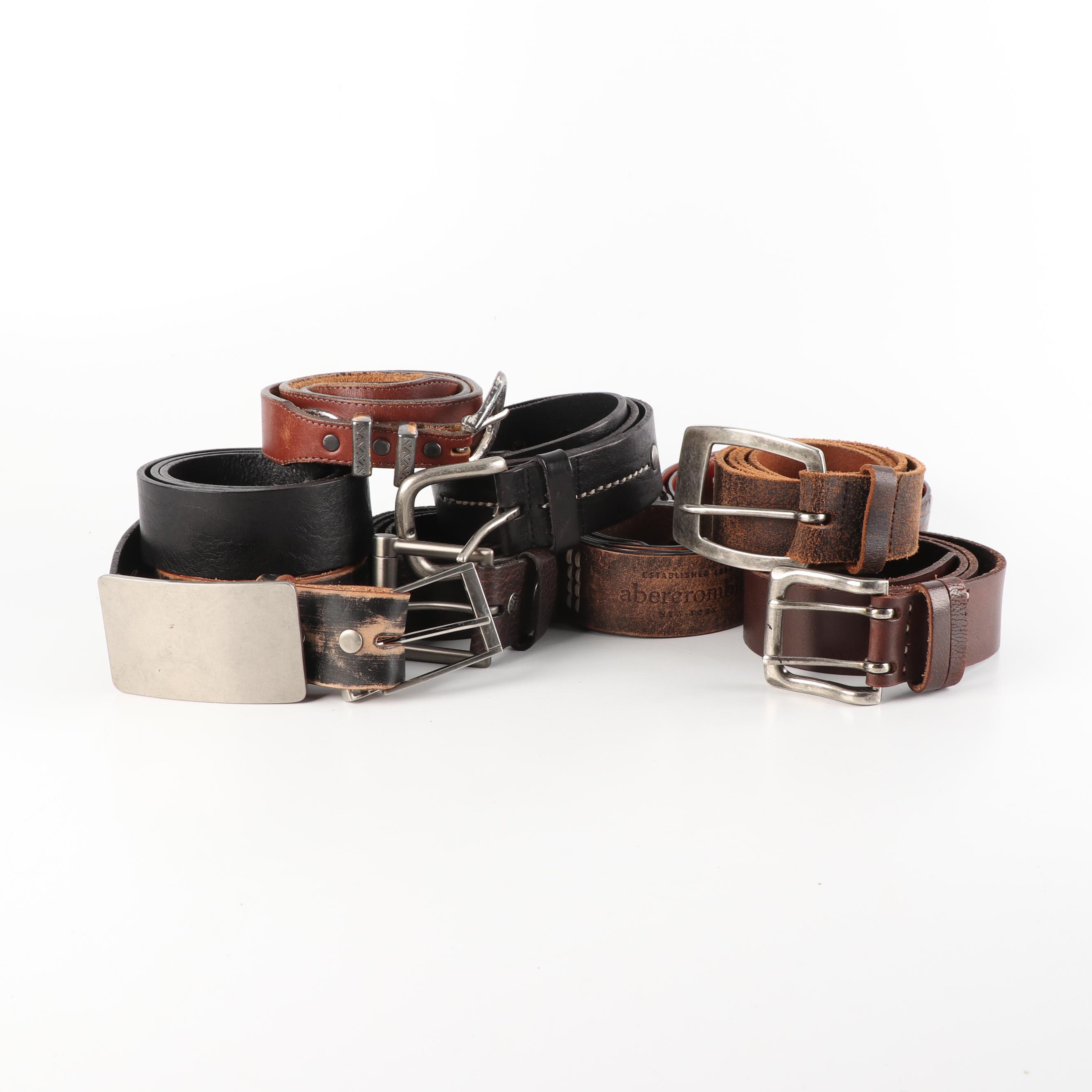 Men's Belts Including Prada, Tony Lama, J.Crew, Aldo and Levi's