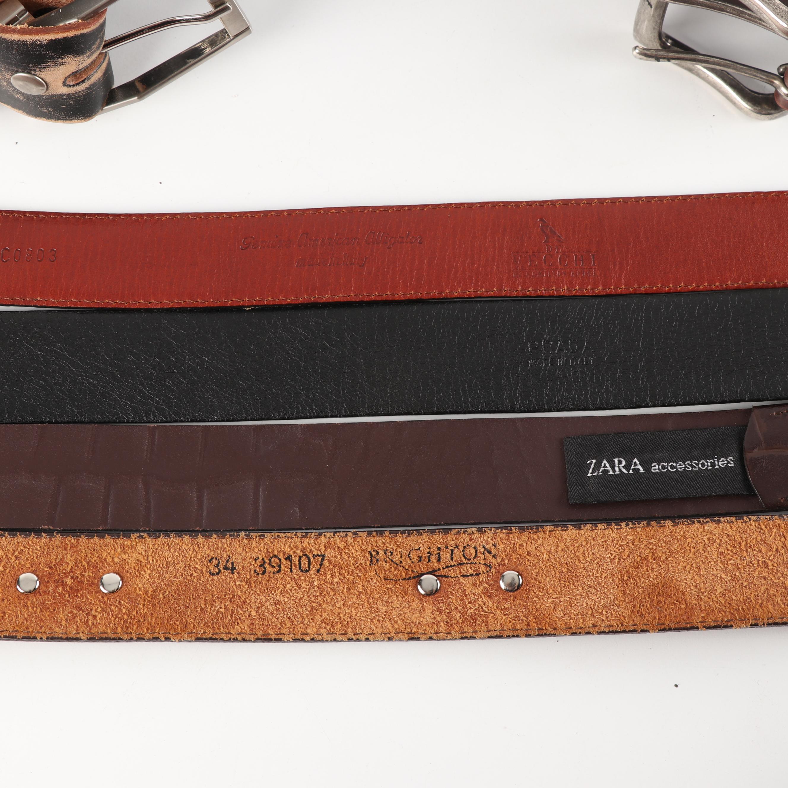 Men's Belts Including Prada, Tony Lama, J.Crew, Aldo and Levi's
