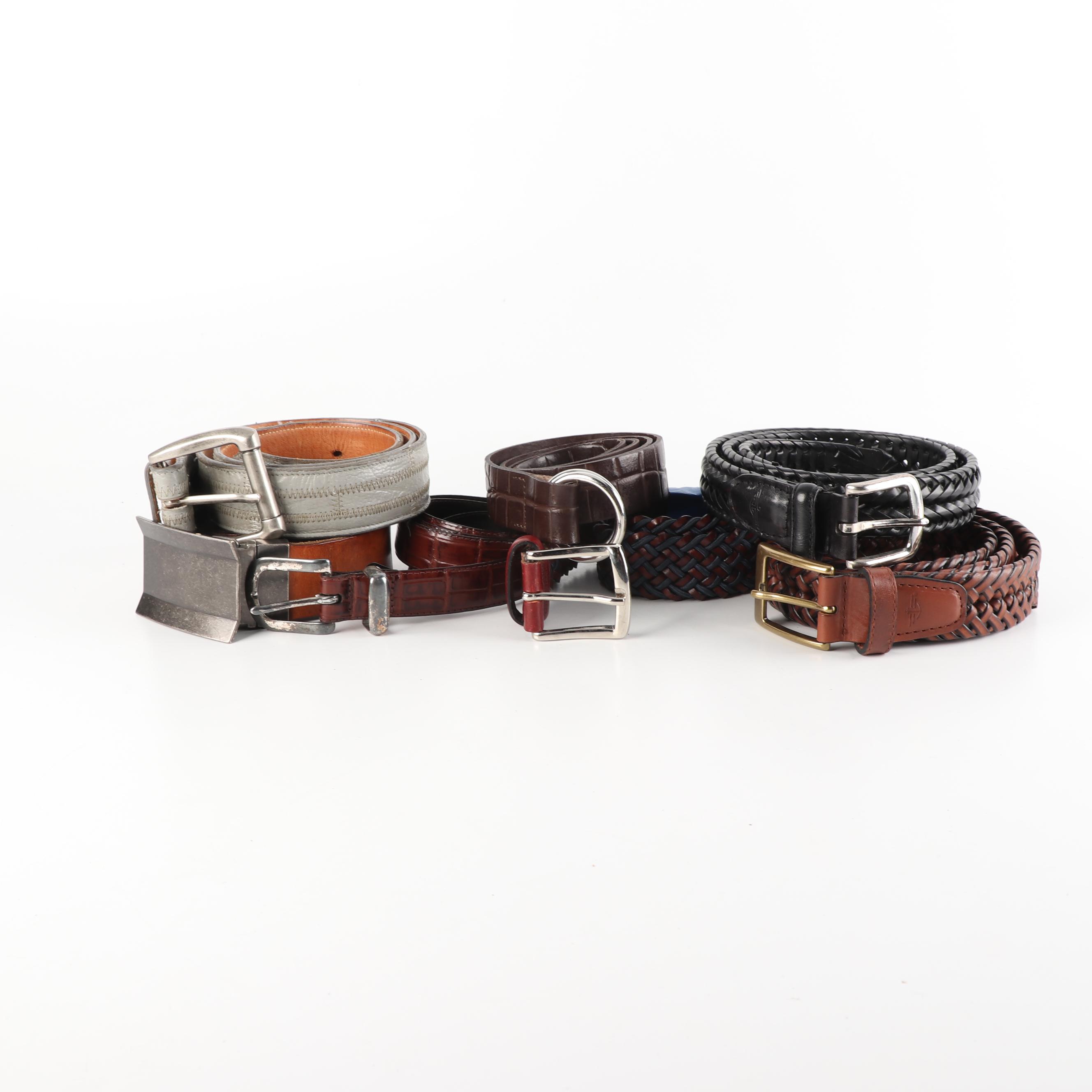 Men's Belts Including Prada, Tony Lama, J.Crew, Aldo and Levi's