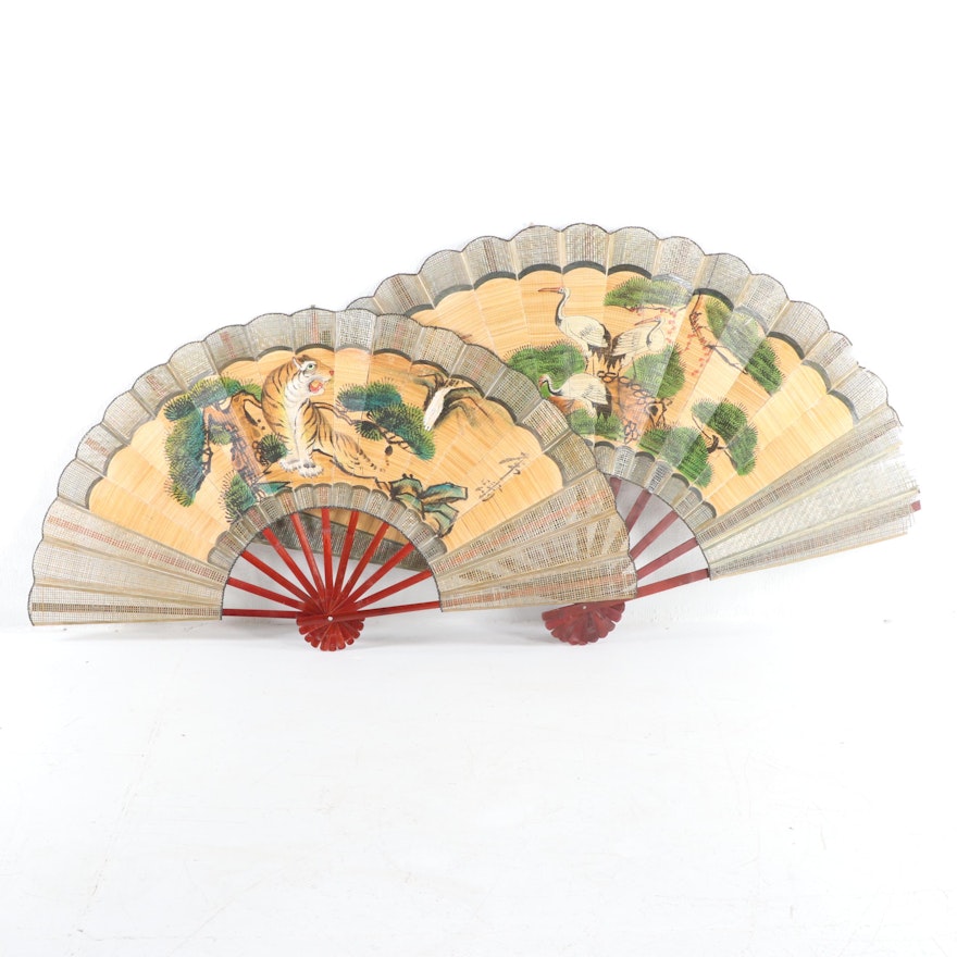 Chinese Painted Decorative Wall Fans