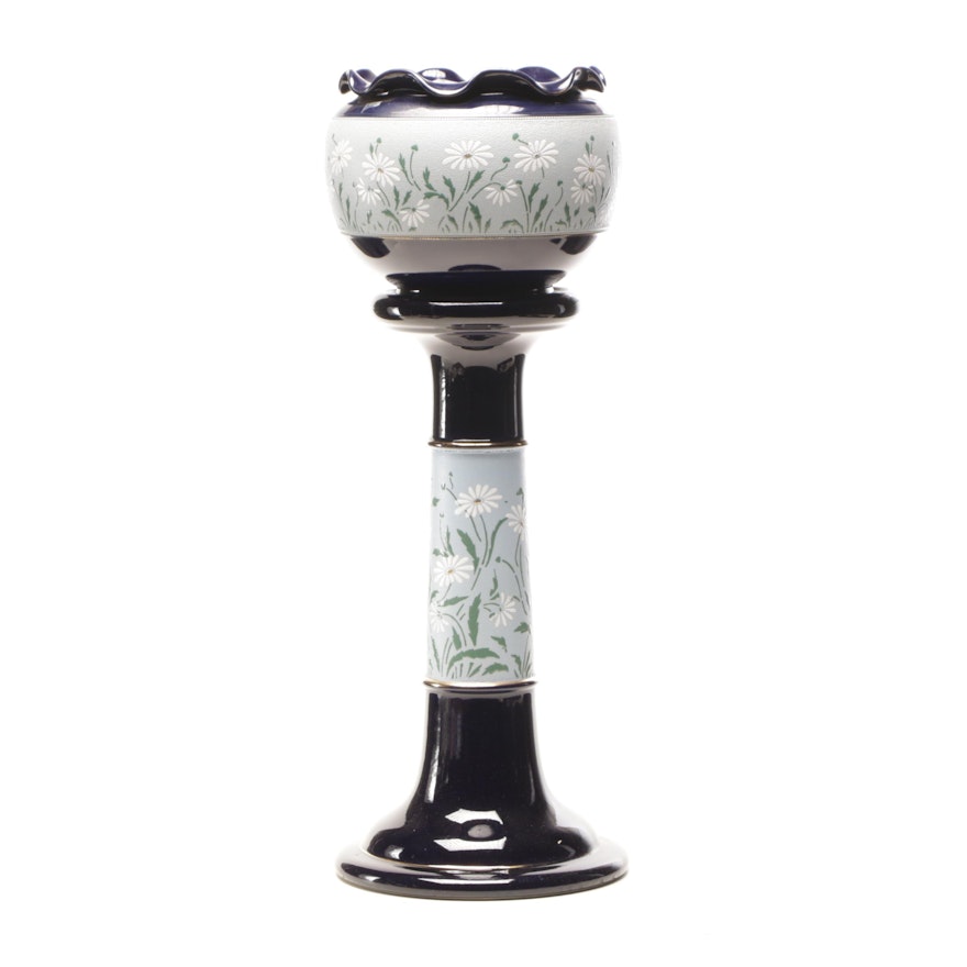 Langley Mill English Jardiniere and Pedestal, Early to Mid 20th Century