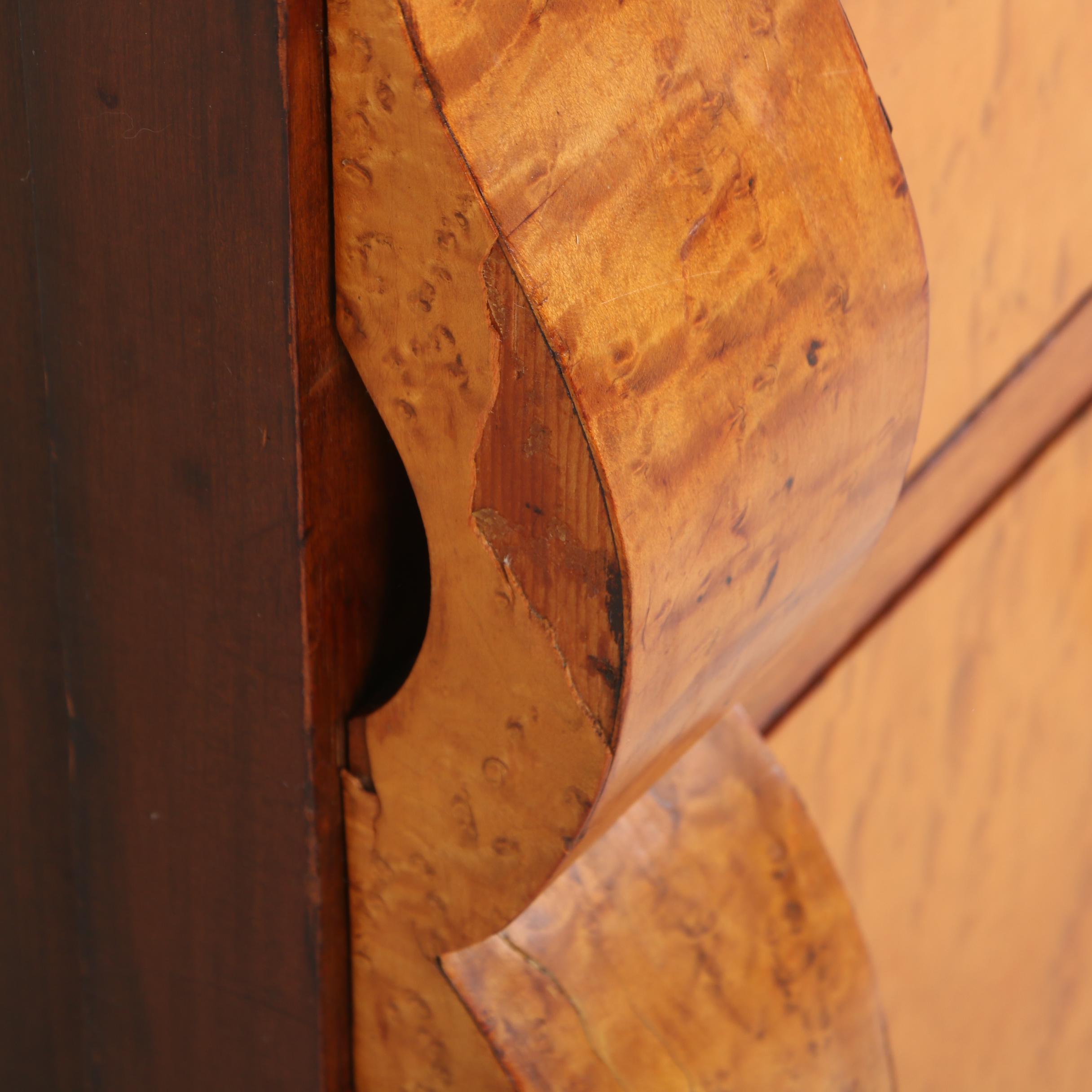 American Empire Bird's-Eye Maple and Walnut Bonnet Chest, Mid 19th Century