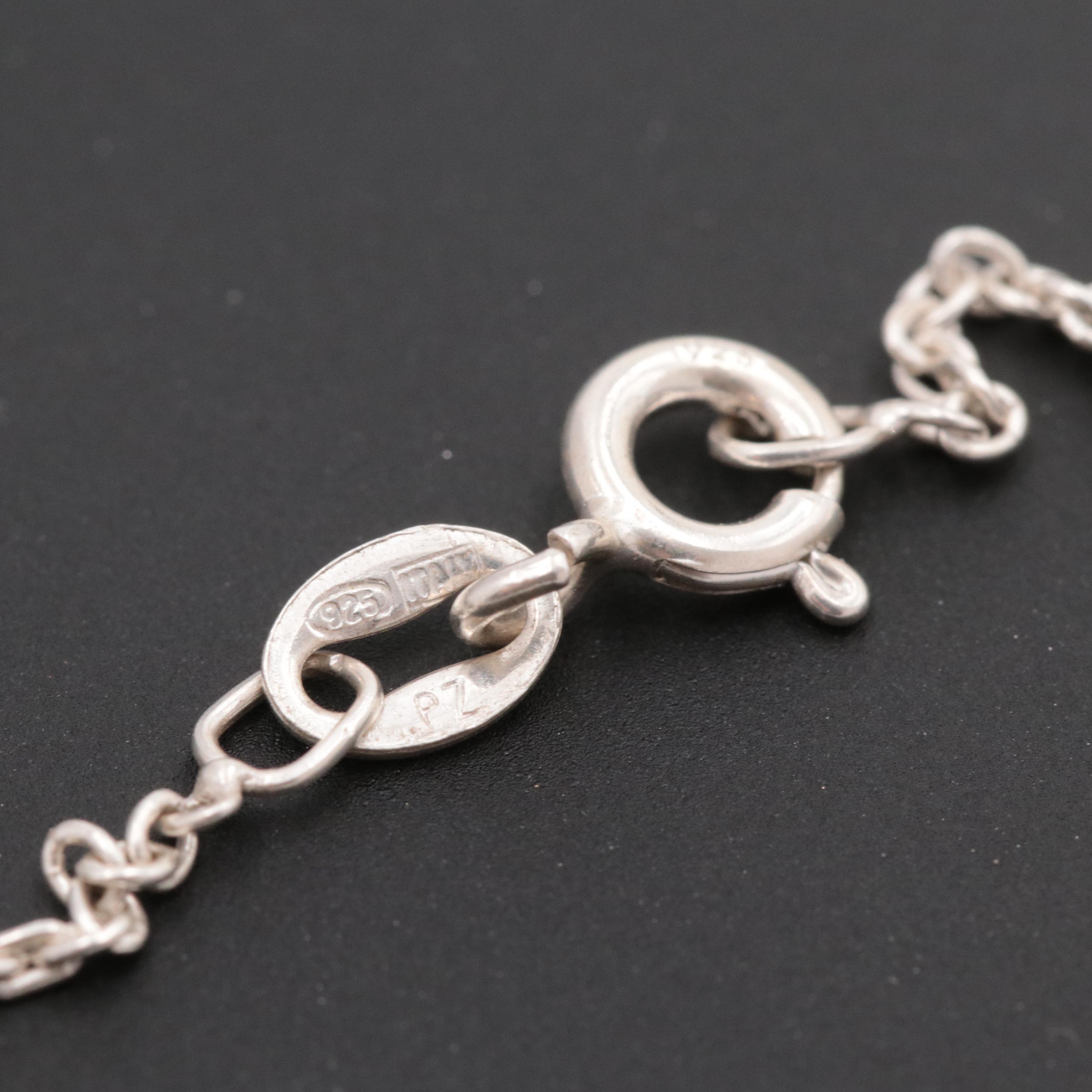 Sterling Silver Cable Necklace with Tube Bead Stations