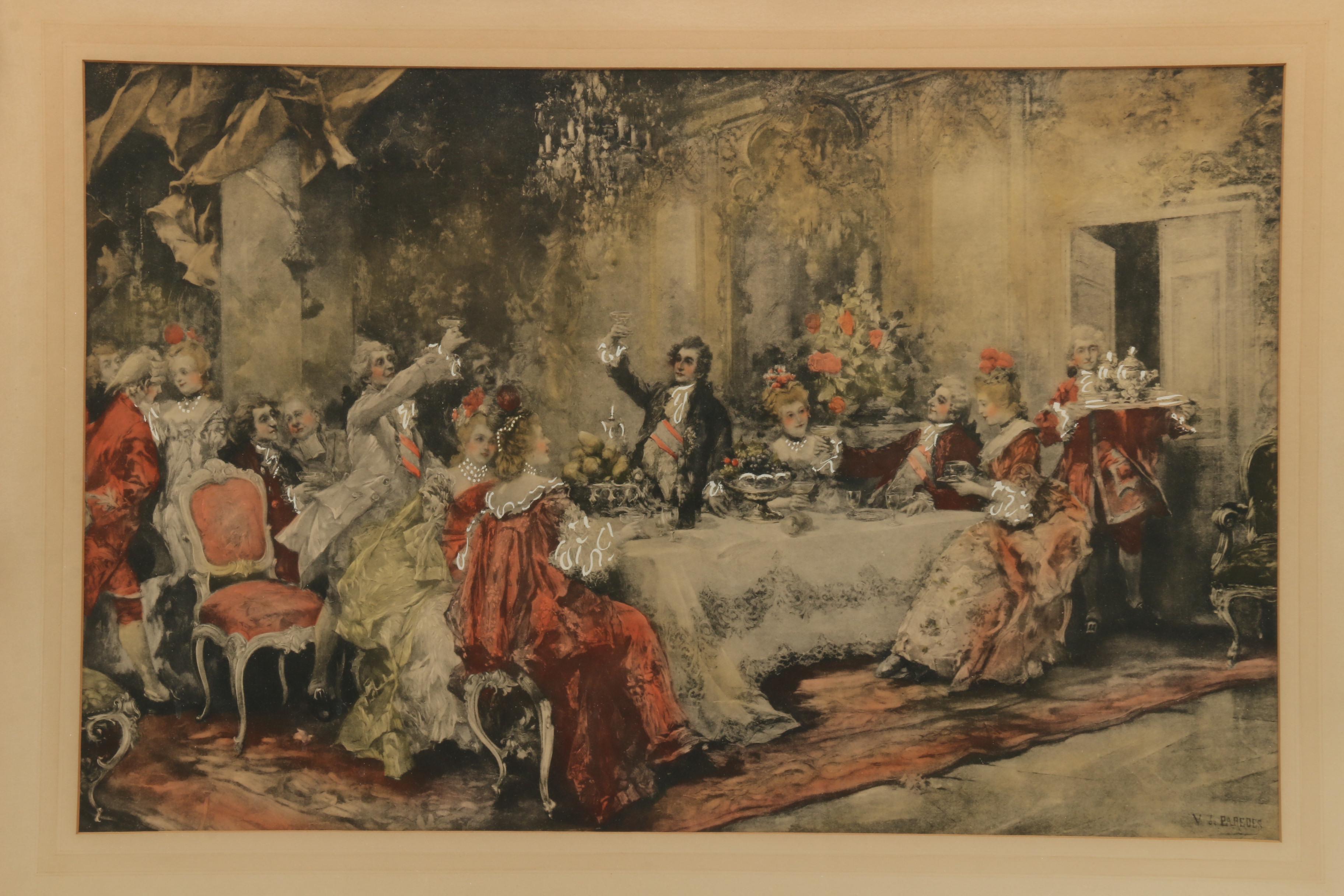 Hand Colored Collotype After Vincent de Garcia Paredes