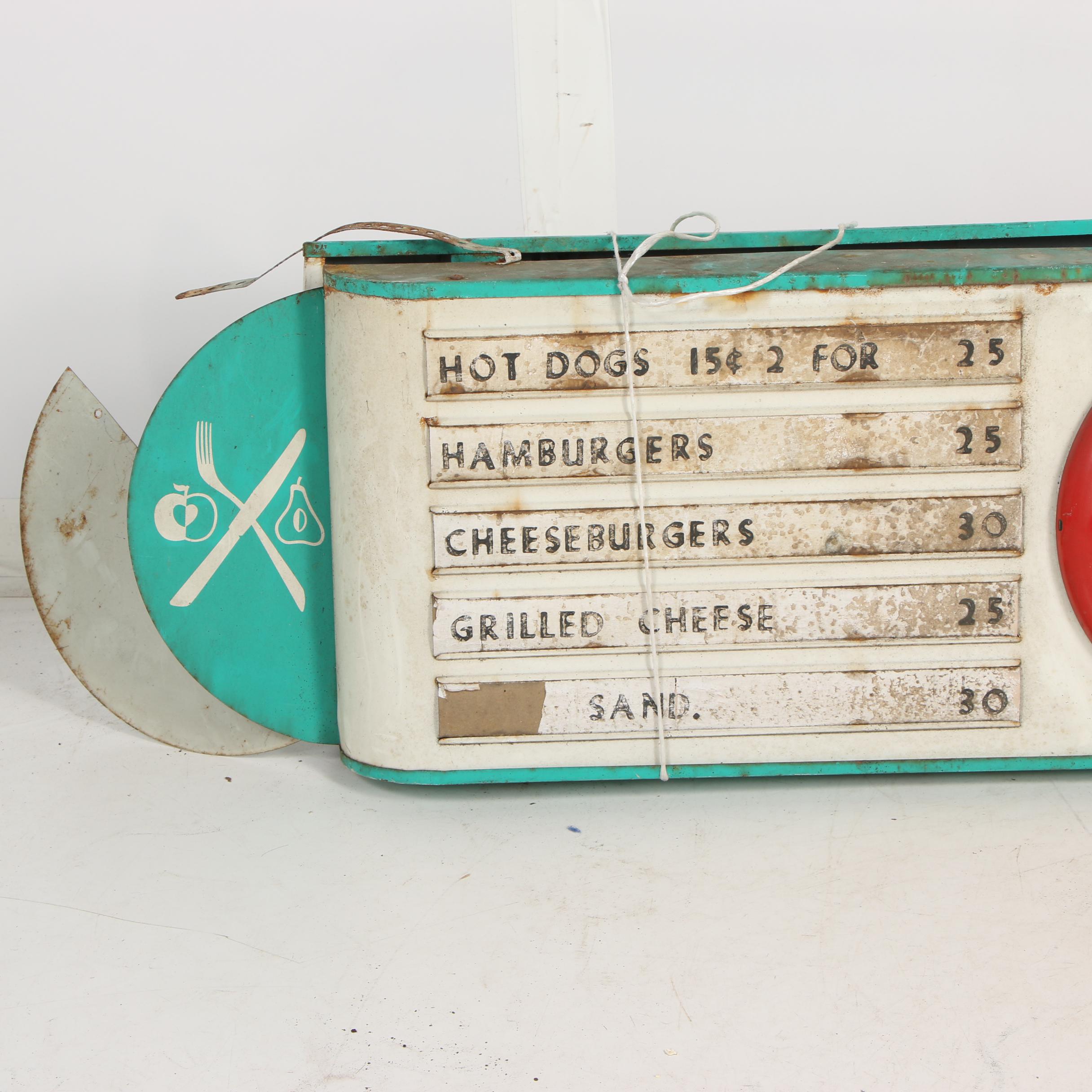 Metal Menu Board with Round Coca-Cola Sign