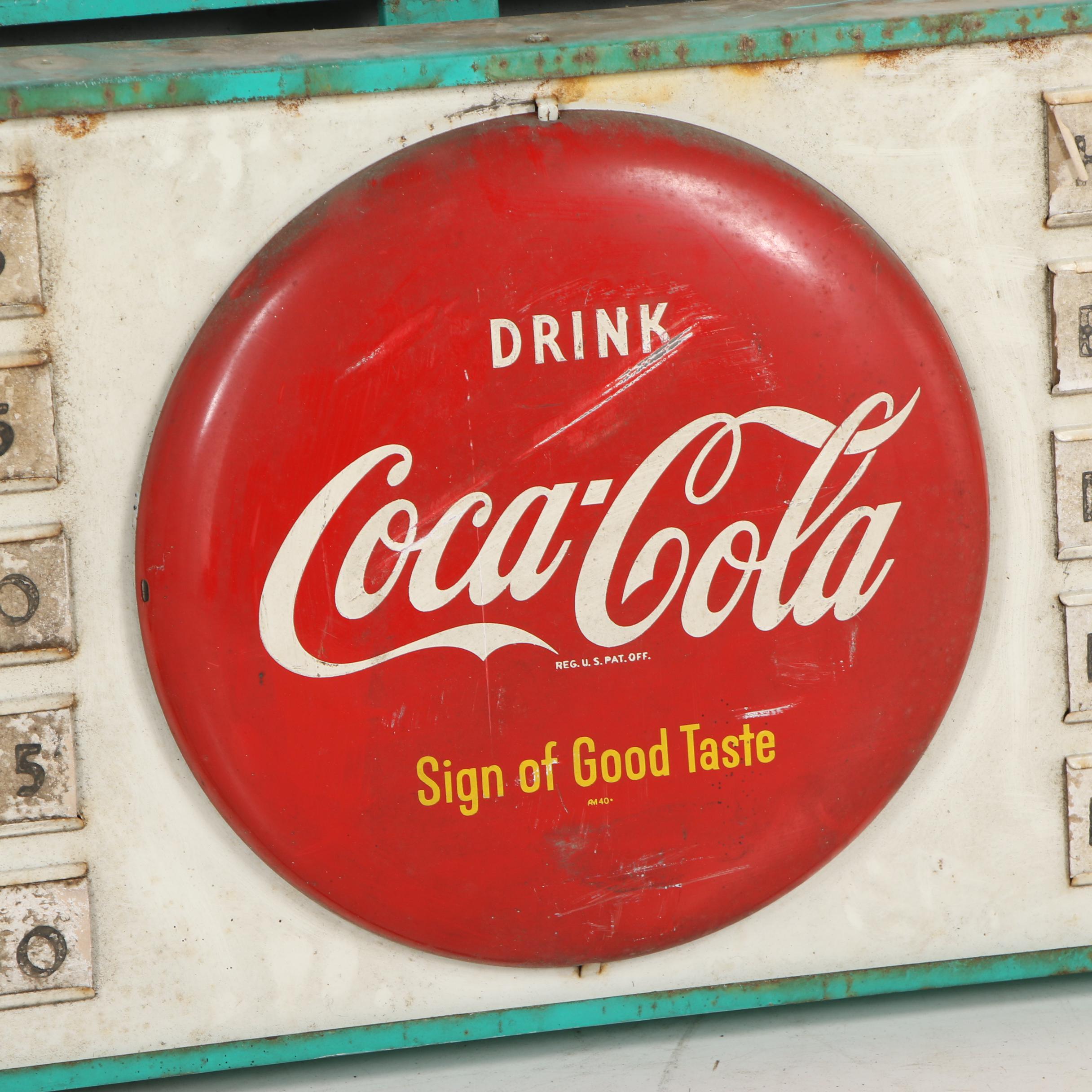 Metal Menu Board with Round Coca-Cola Sign