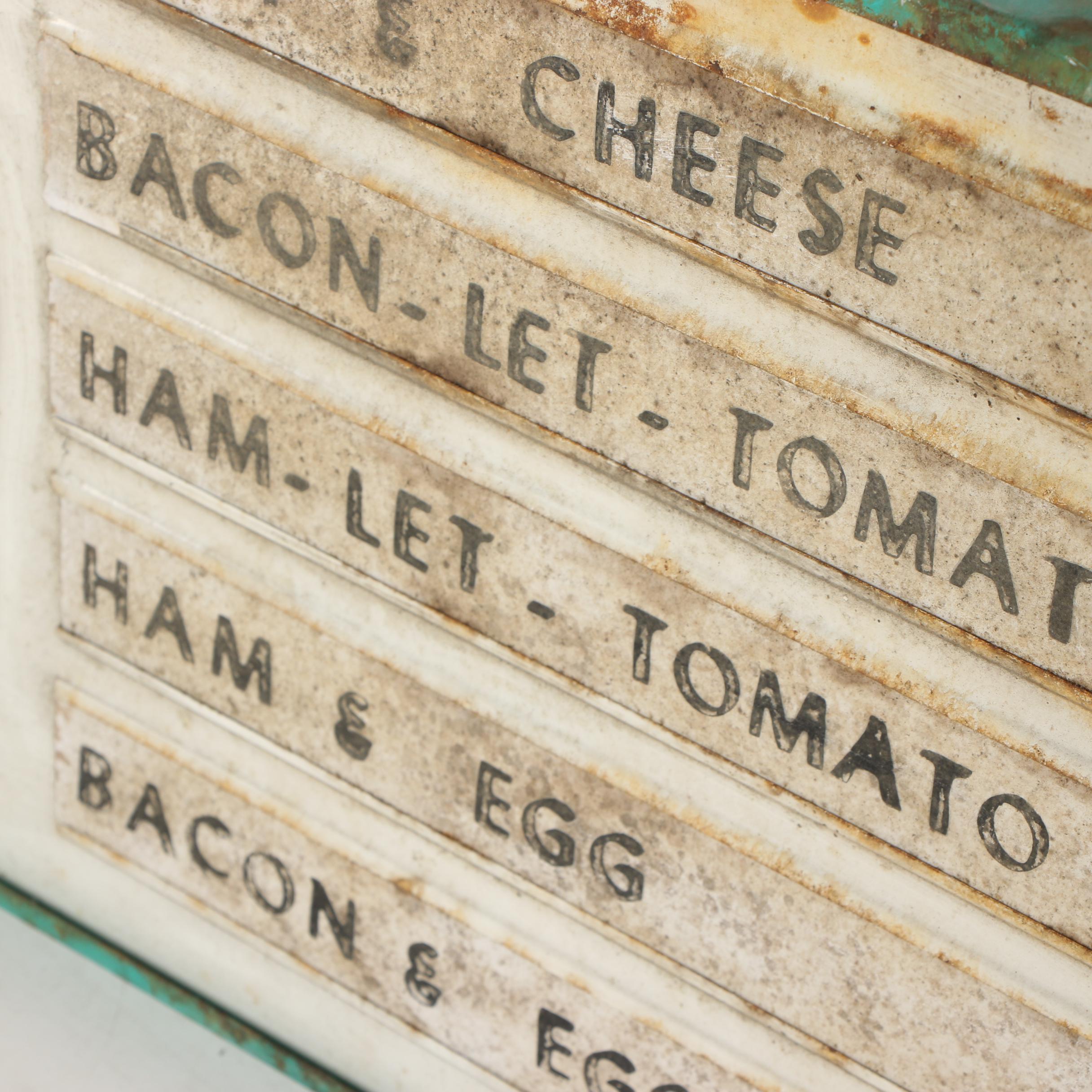 Metal Menu Board with Round Coca-Cola Sign