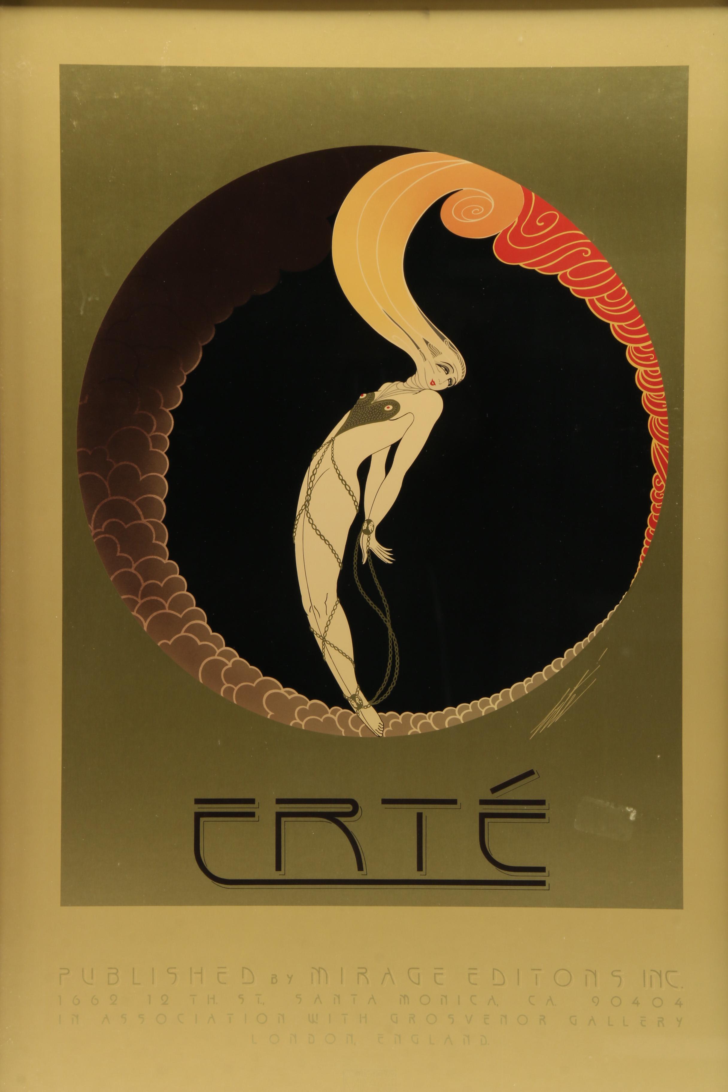 1979 Limited Edition Gold Foil Gallery Poster "Erté"