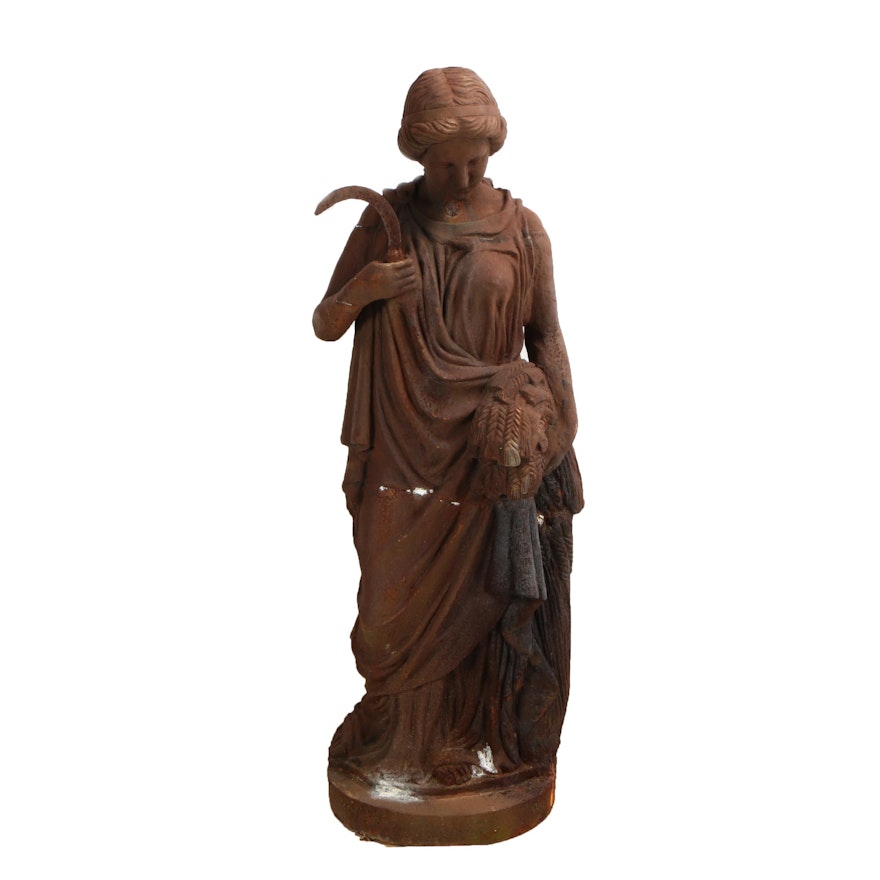 Classical Style "Fall" Cast Iron Garden Statue