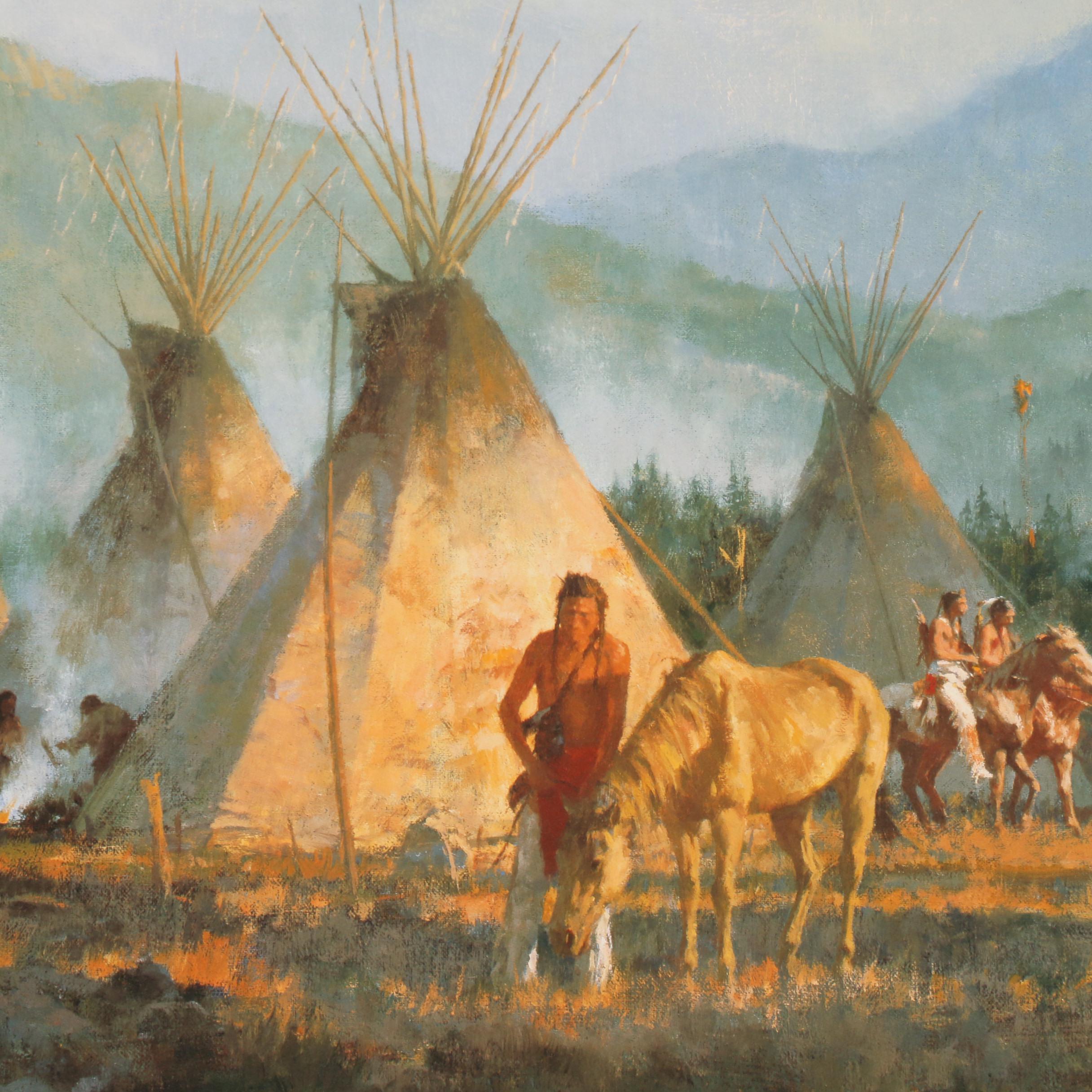 Howard Terpning Limited Edition Offset Lithograph "Crow Camp, 1864"