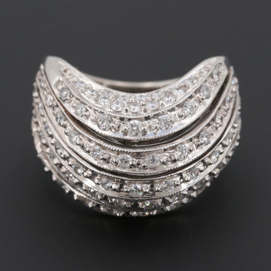 14K White Gold 1.77 CTW Diamond Ring