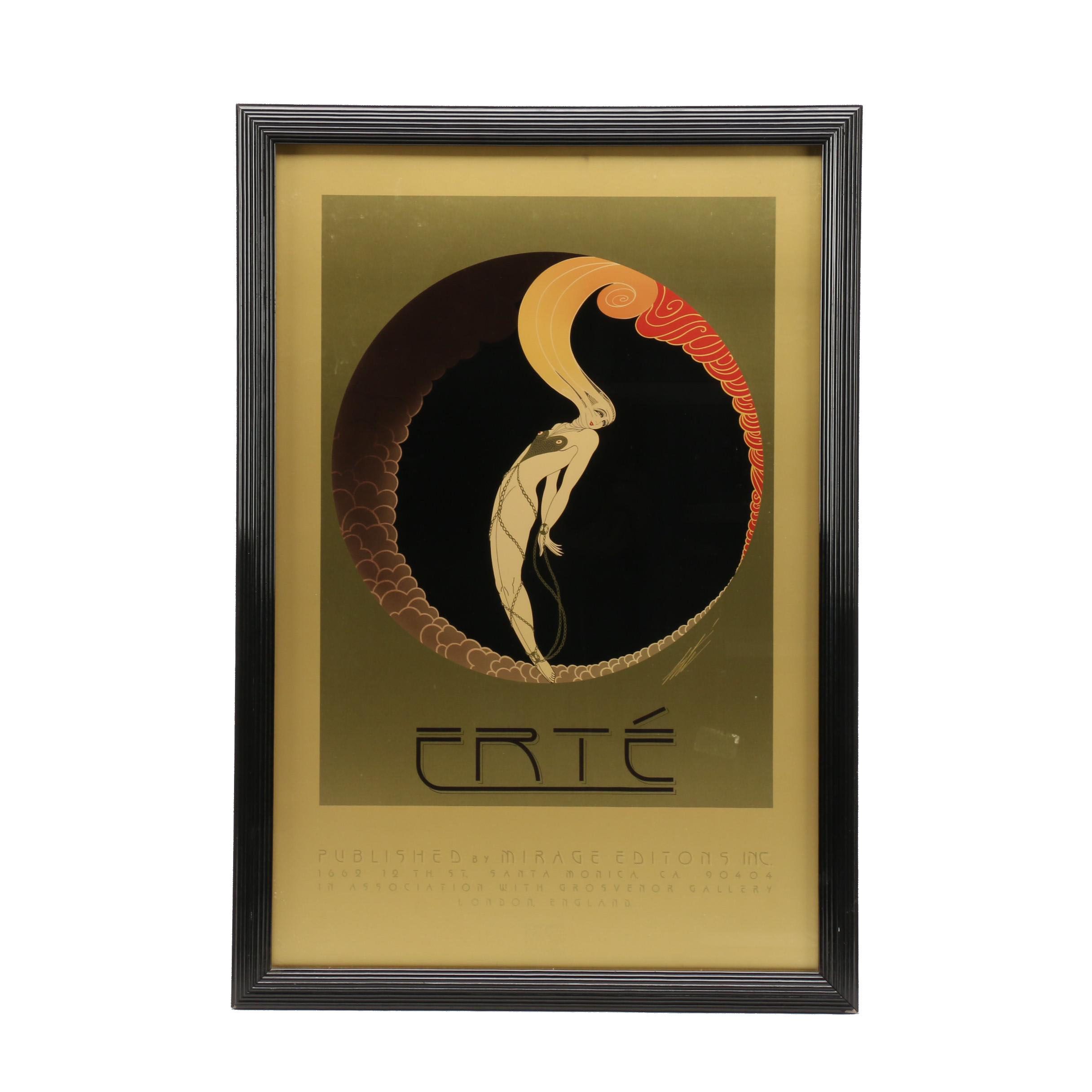 1979 Limited Edition Gold Foil Gallery Poster "Erté"