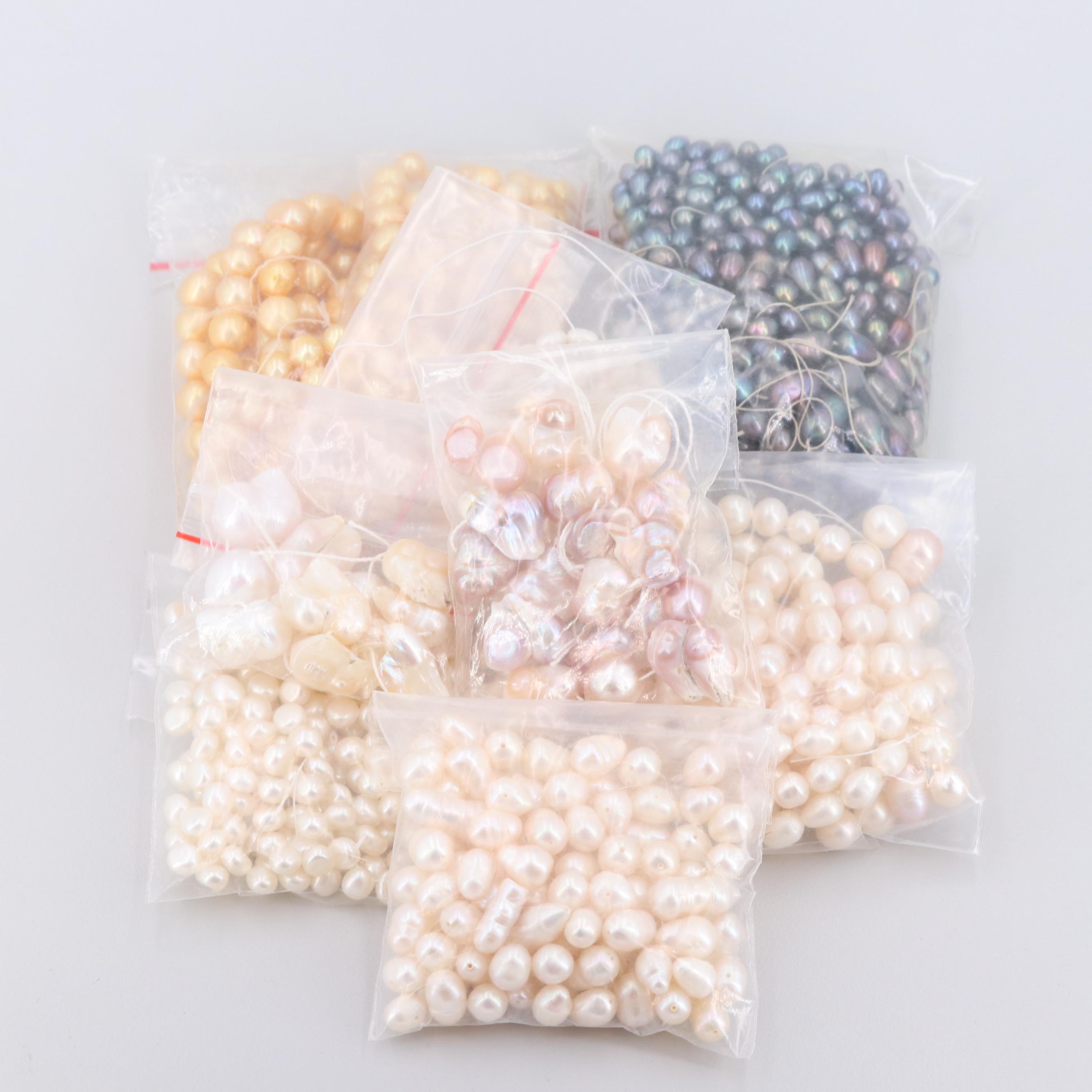 Assortment of Hanks and Loose Cultured Pearls