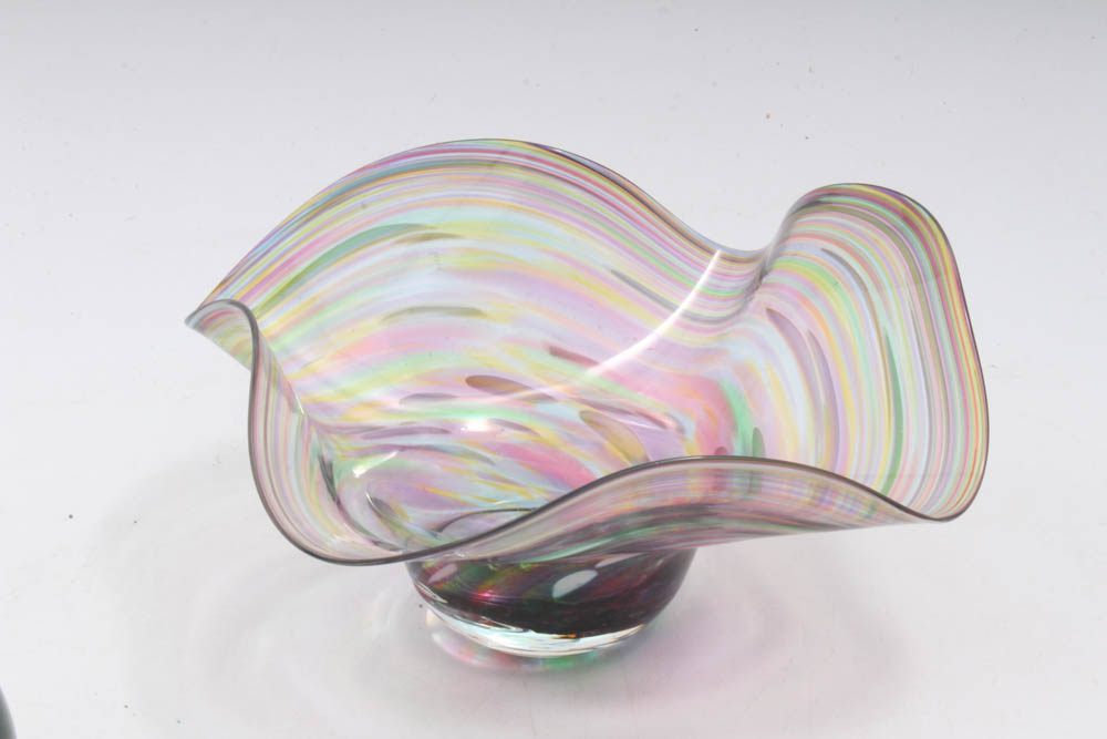 Art Glass Vase and Bowl