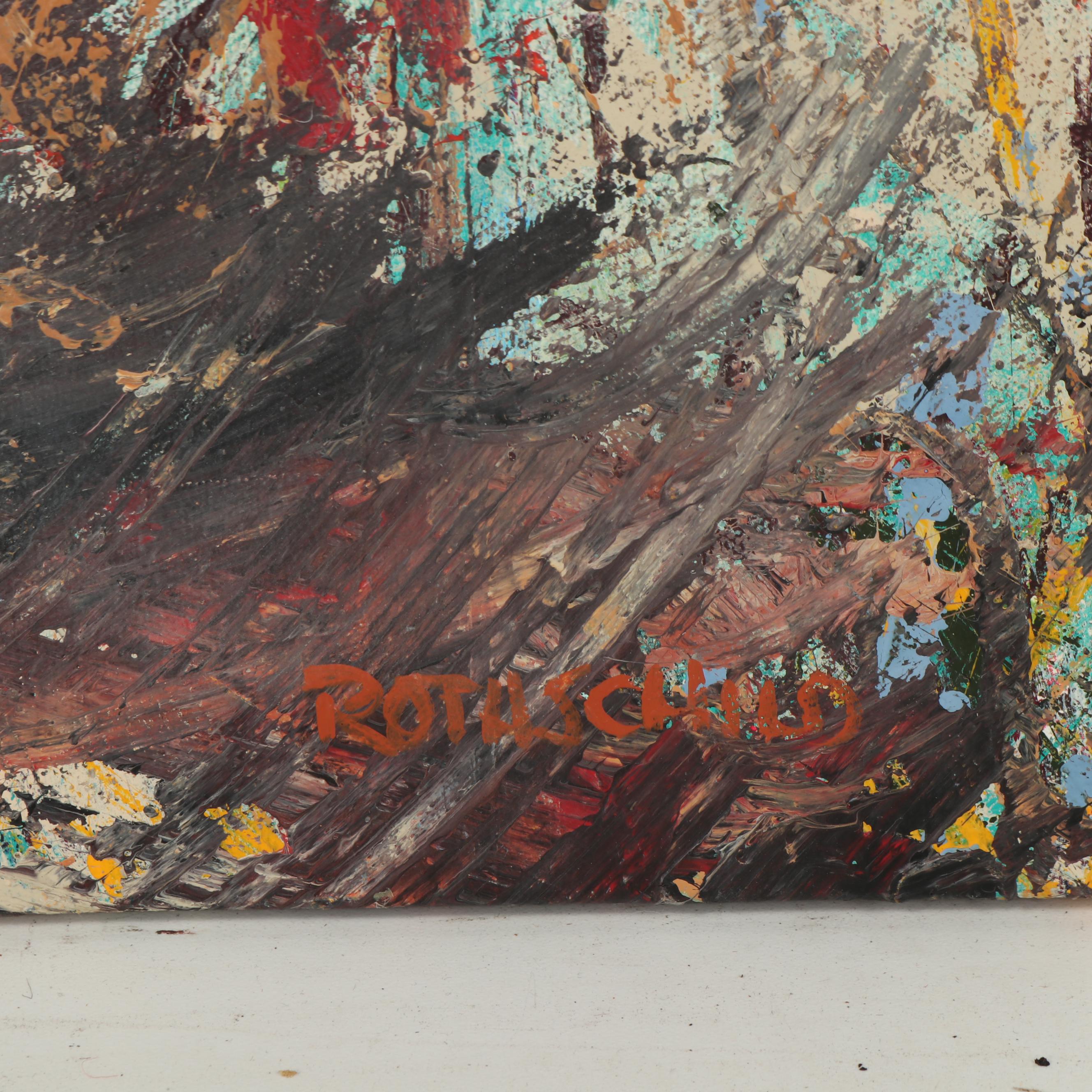 Acrylic Painting Attributed to Albert Rothschild