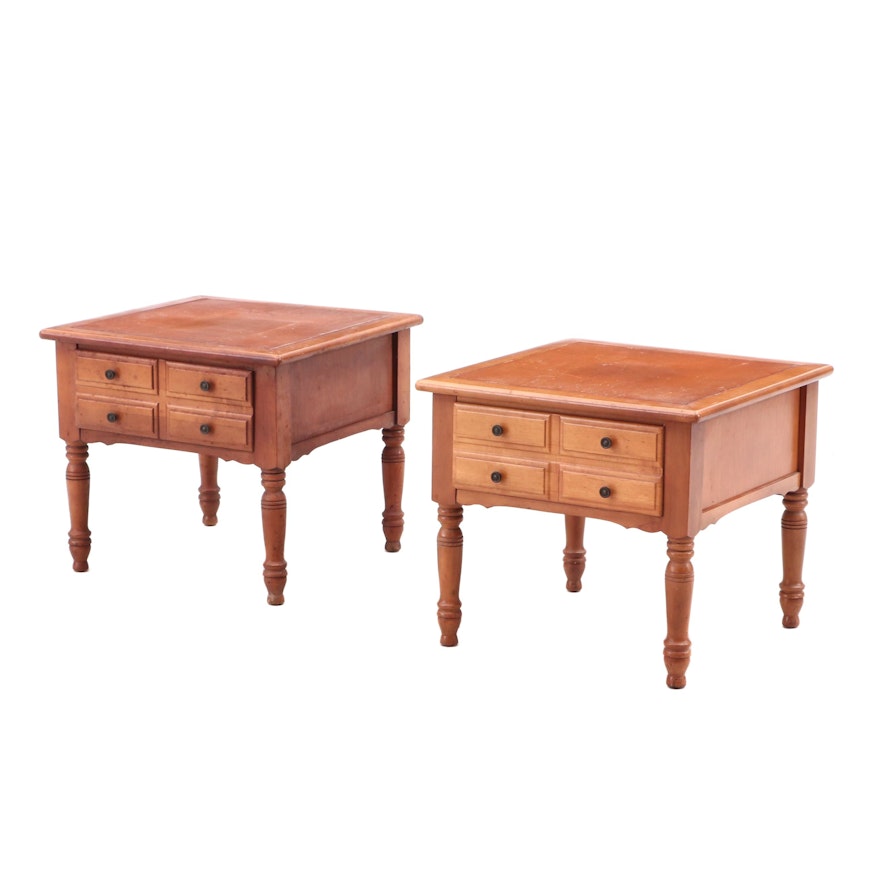 Pair Side Tables in Walnut Finish