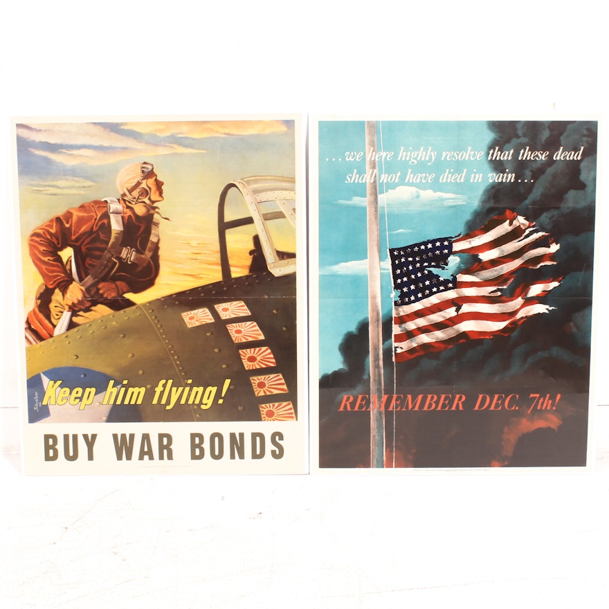 World War 2 Posters with "Remember Dec. 7th" by Allan Sandberg