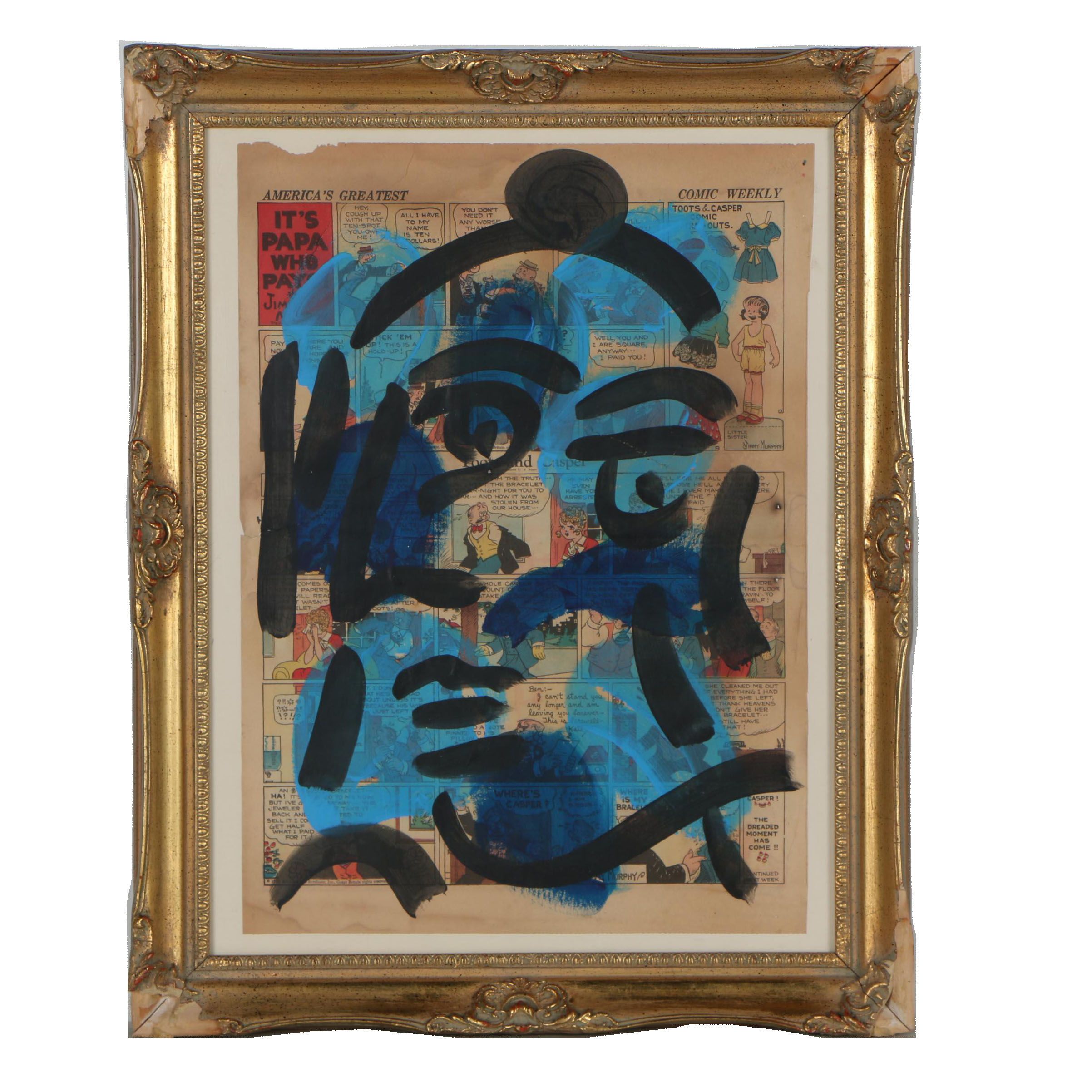 Peter Keil Oil Painting on "Toots and Caspar" Comic Page