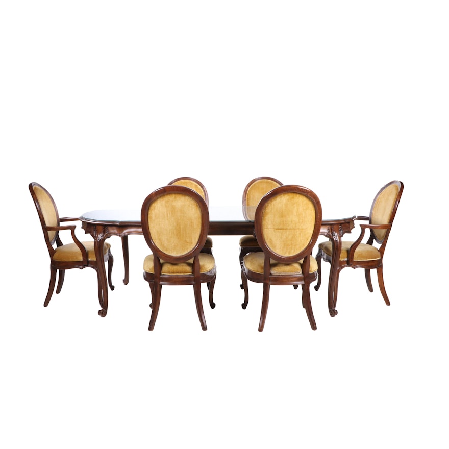 Contemporary Walnut Dining Table and Chairs, White Furniture Co.