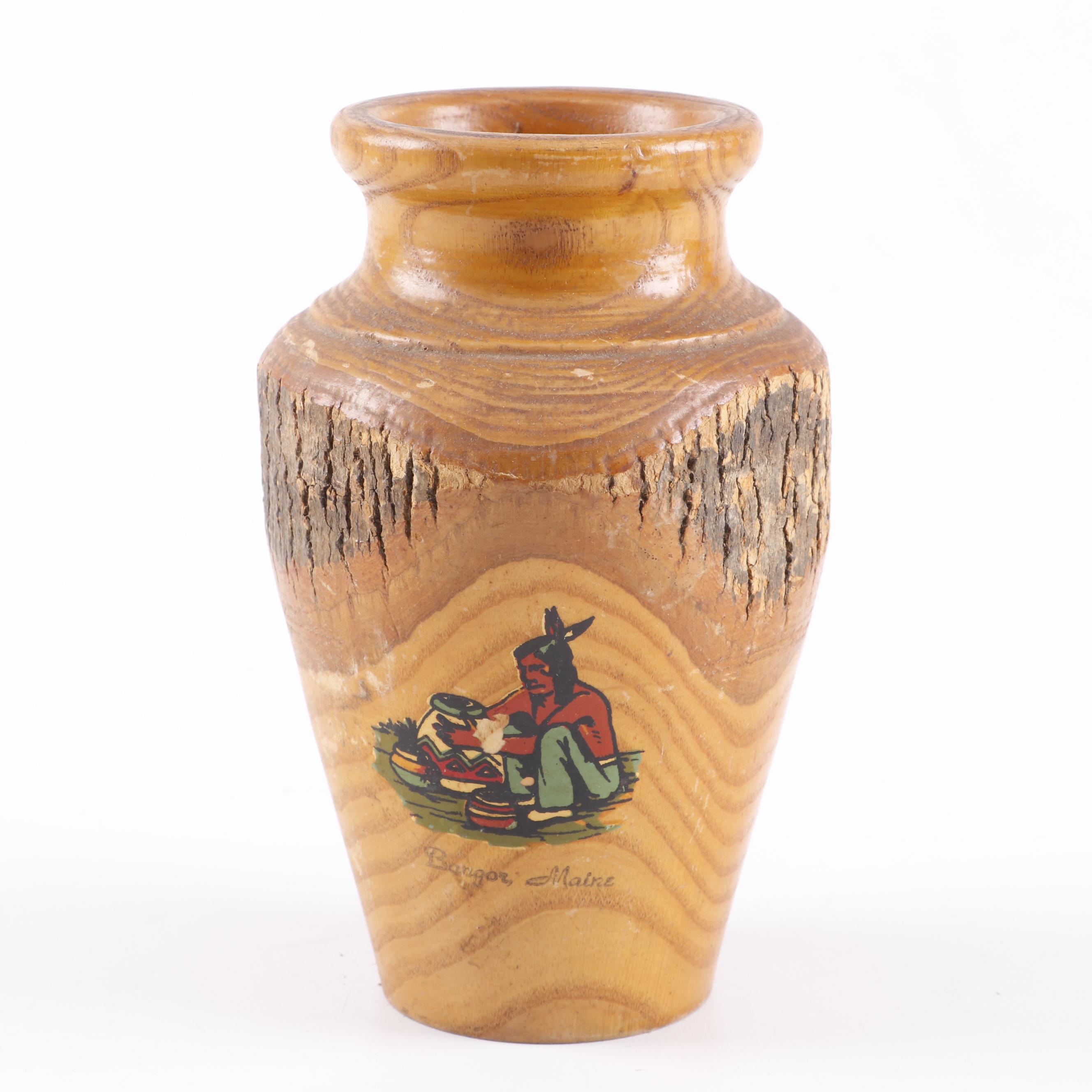 Native American and Native American Style Pottery with Woven Basket and Minerals