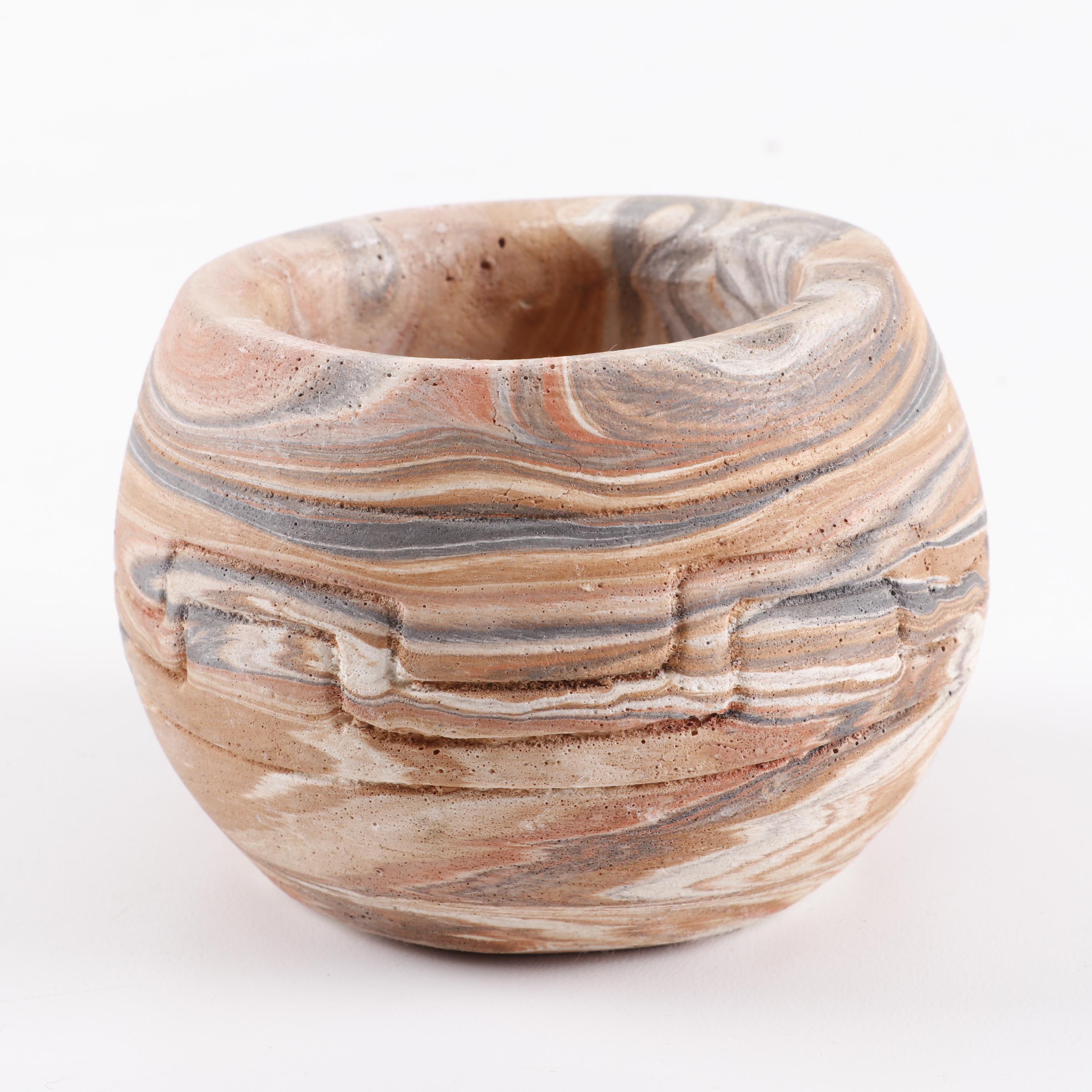 Native American and Native American Style Pottery with Woven Basket and Minerals