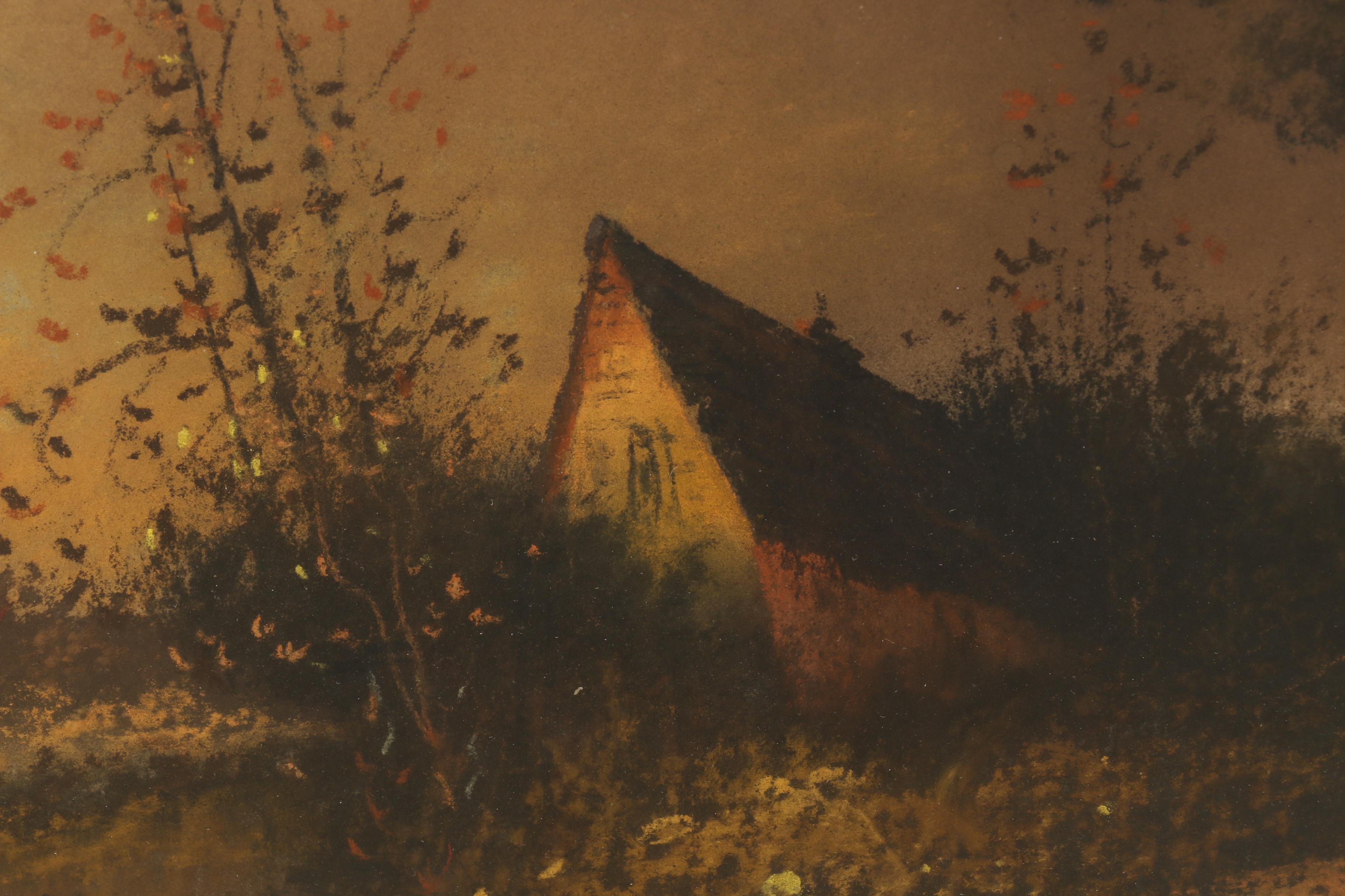 Early 20th Century Landscape Charcoal Drawing