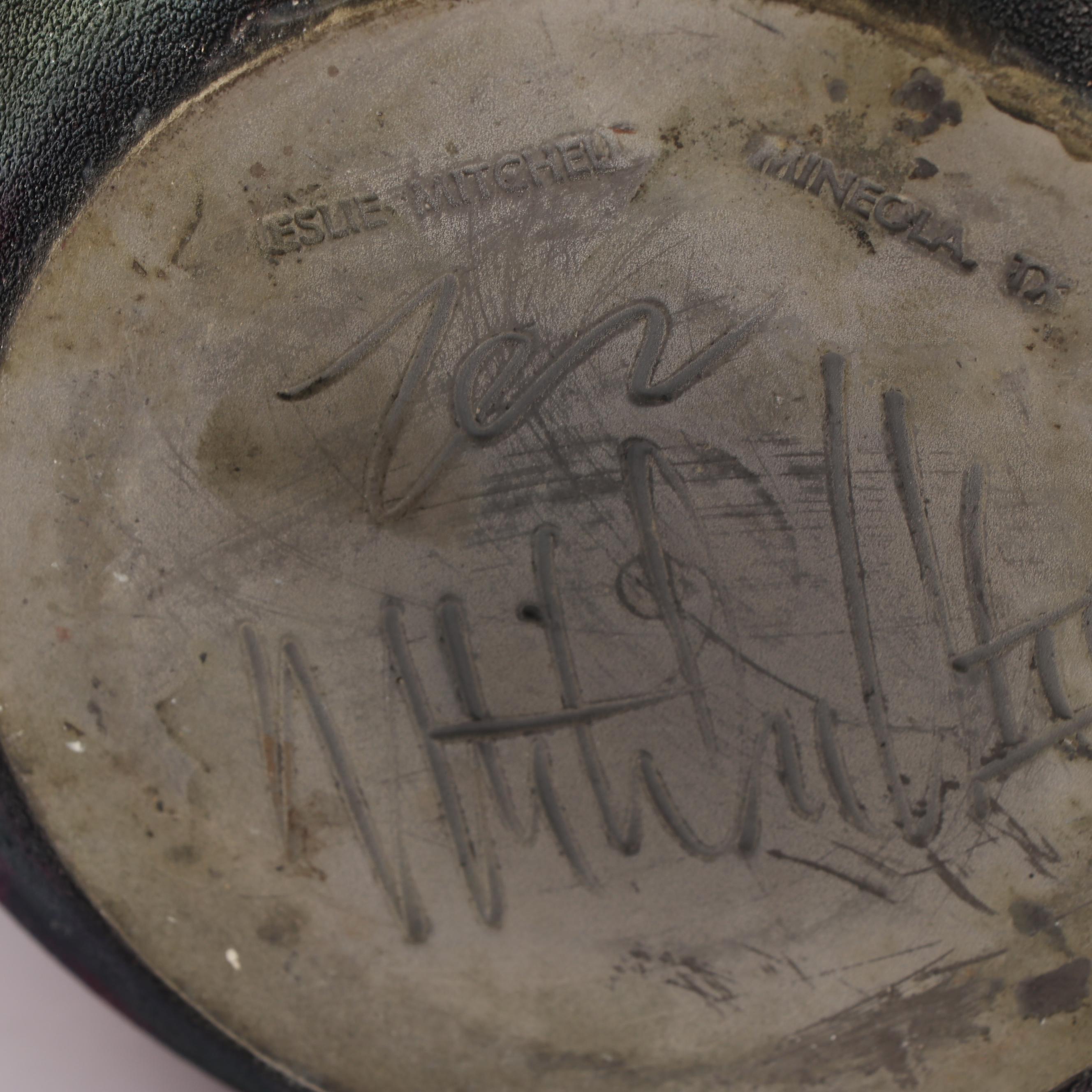 Les Mitchell Stoneware Copper Flashed Raku Vase, Late 20th Century