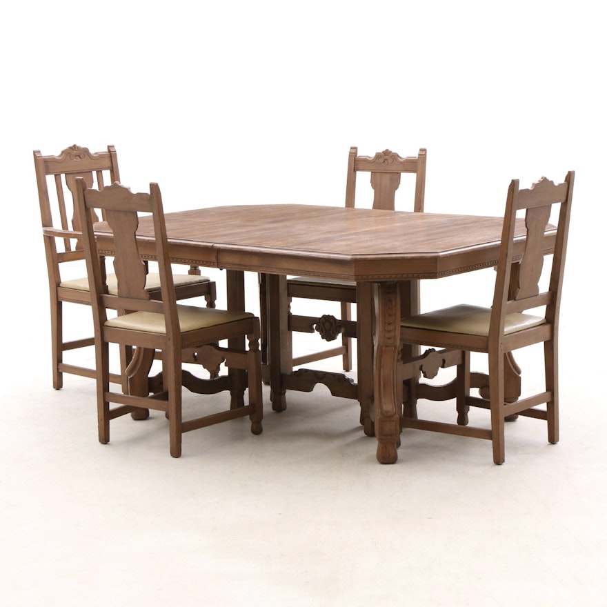 Jacobean Revival Dining Table and Chairs