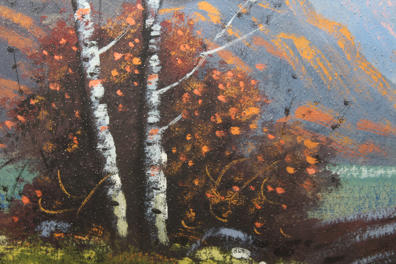 F.D. Ward Pastel Drawing of Mountains