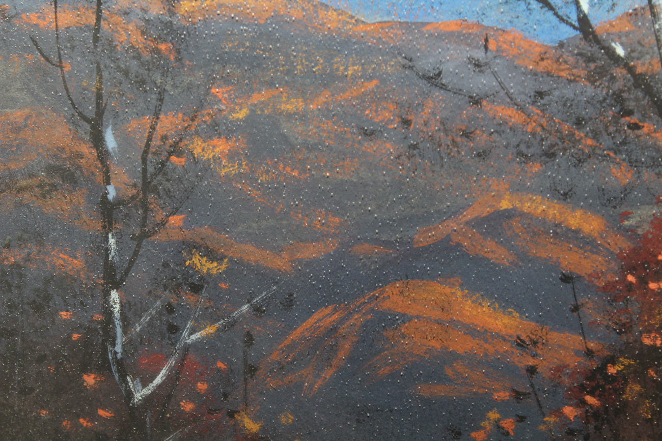 F.D. Ward Pastel Drawing of Mountains