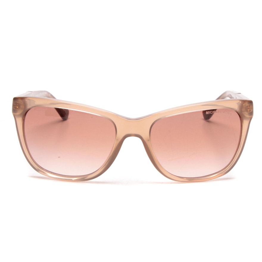 Michael Kors Rania II Translucent Tan and Animal Print Sunglasses with Case