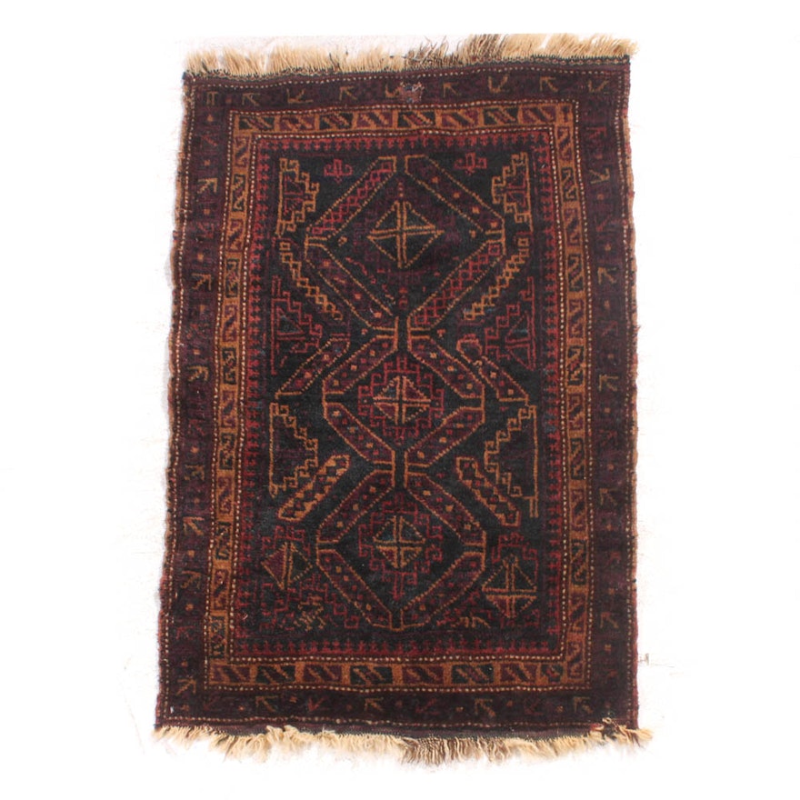 2'3 x 3'8 Hand-Knotted Persian Baluch Rug, circa 1920