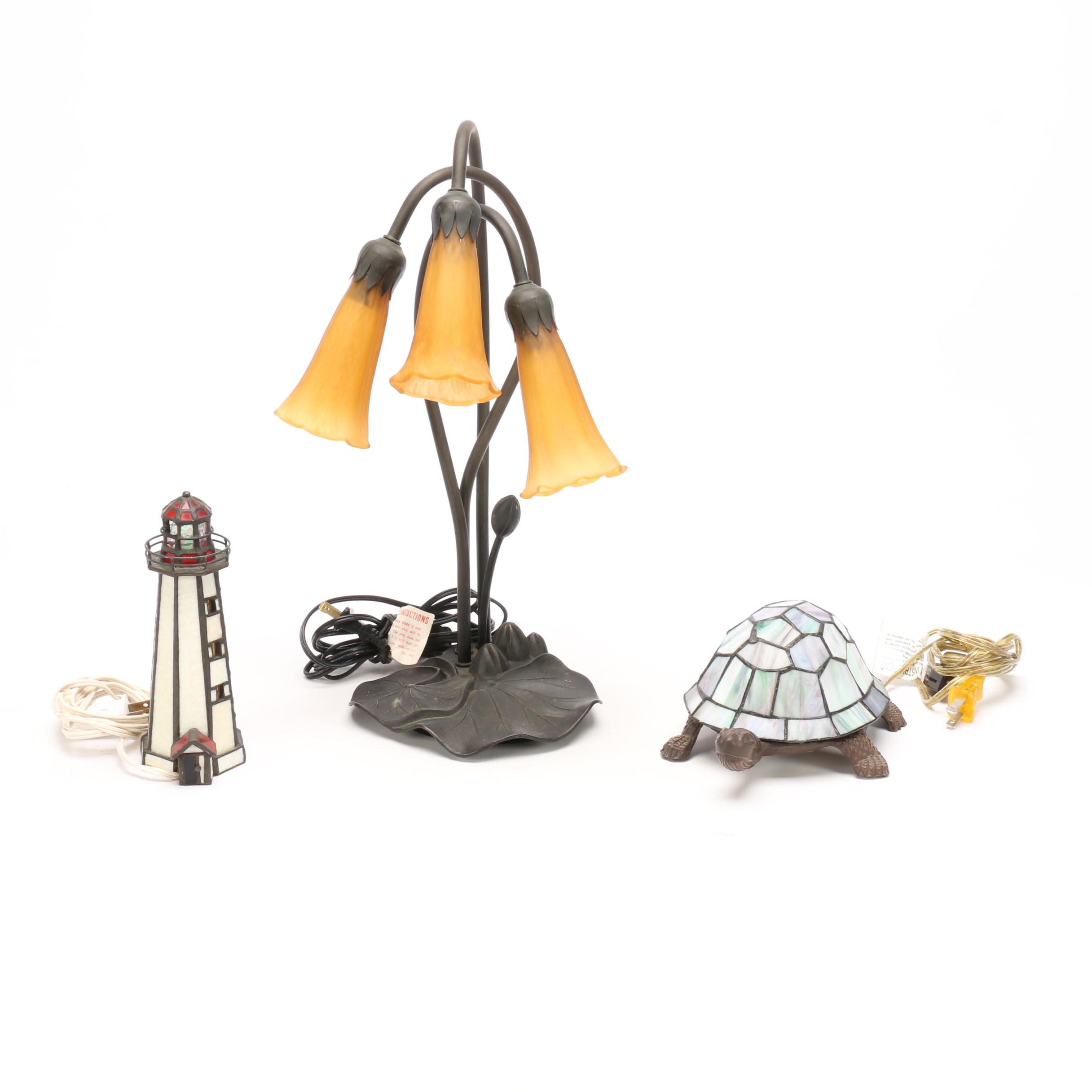 Contemporary Stained Glass Accent Lamps