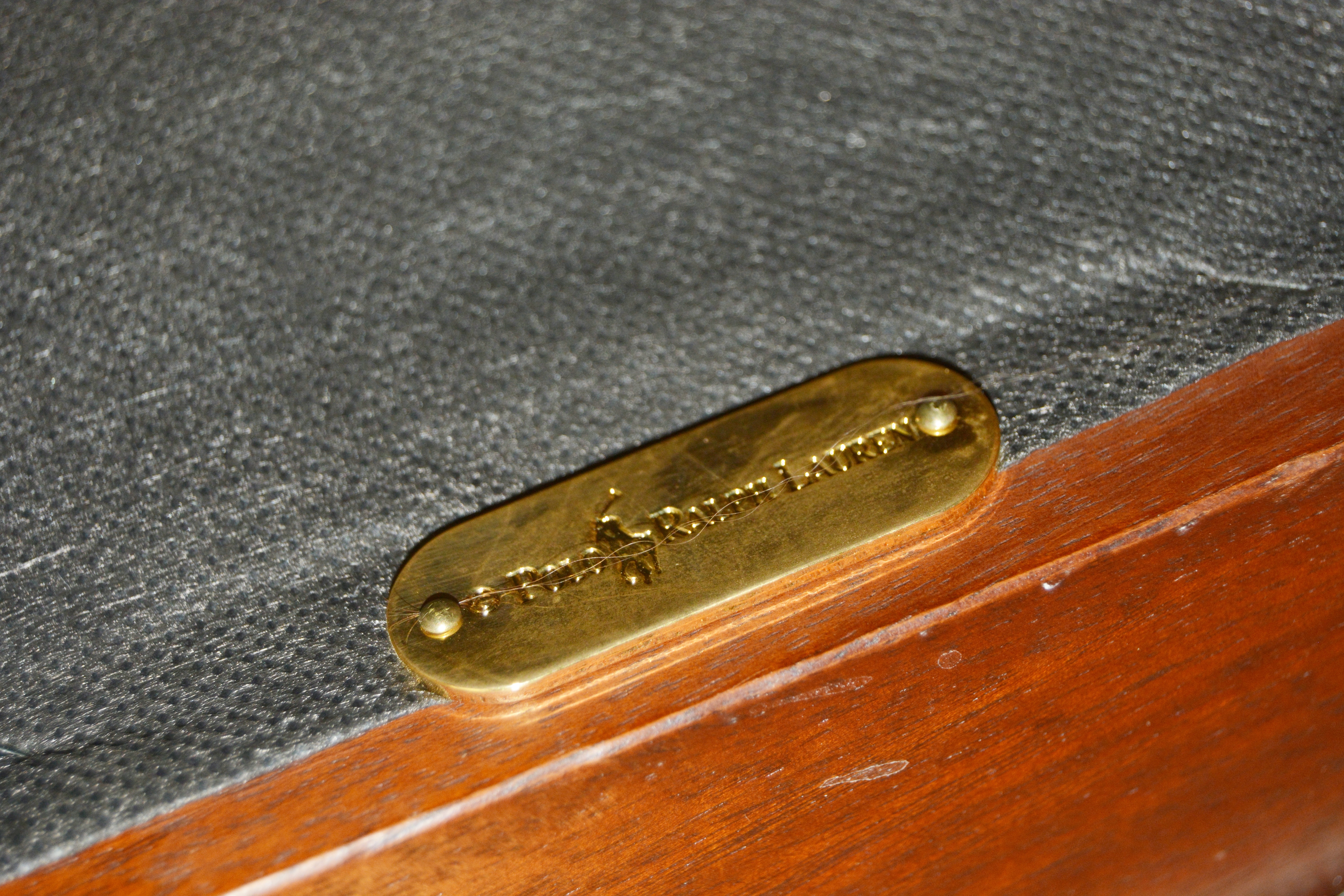 Empire Style Dual Fabric Upholstered Chair and Ottoman by Ralph Lauren Home