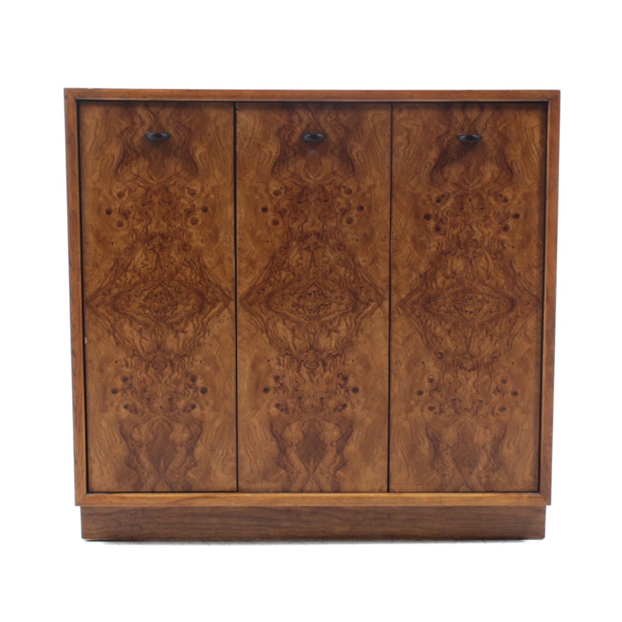 Drexel Precedent Burlwood Cabinet by Edward Wormley, 1940s Design