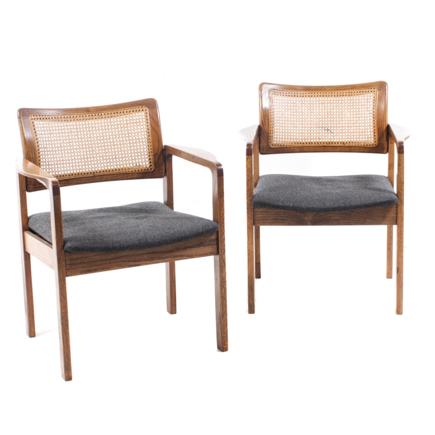 Cane Back Armchairs Attributed to Arthur Umanoff