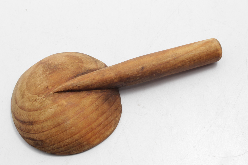Antique Wooden Lollipop "Pin Wheel"  Butter Press