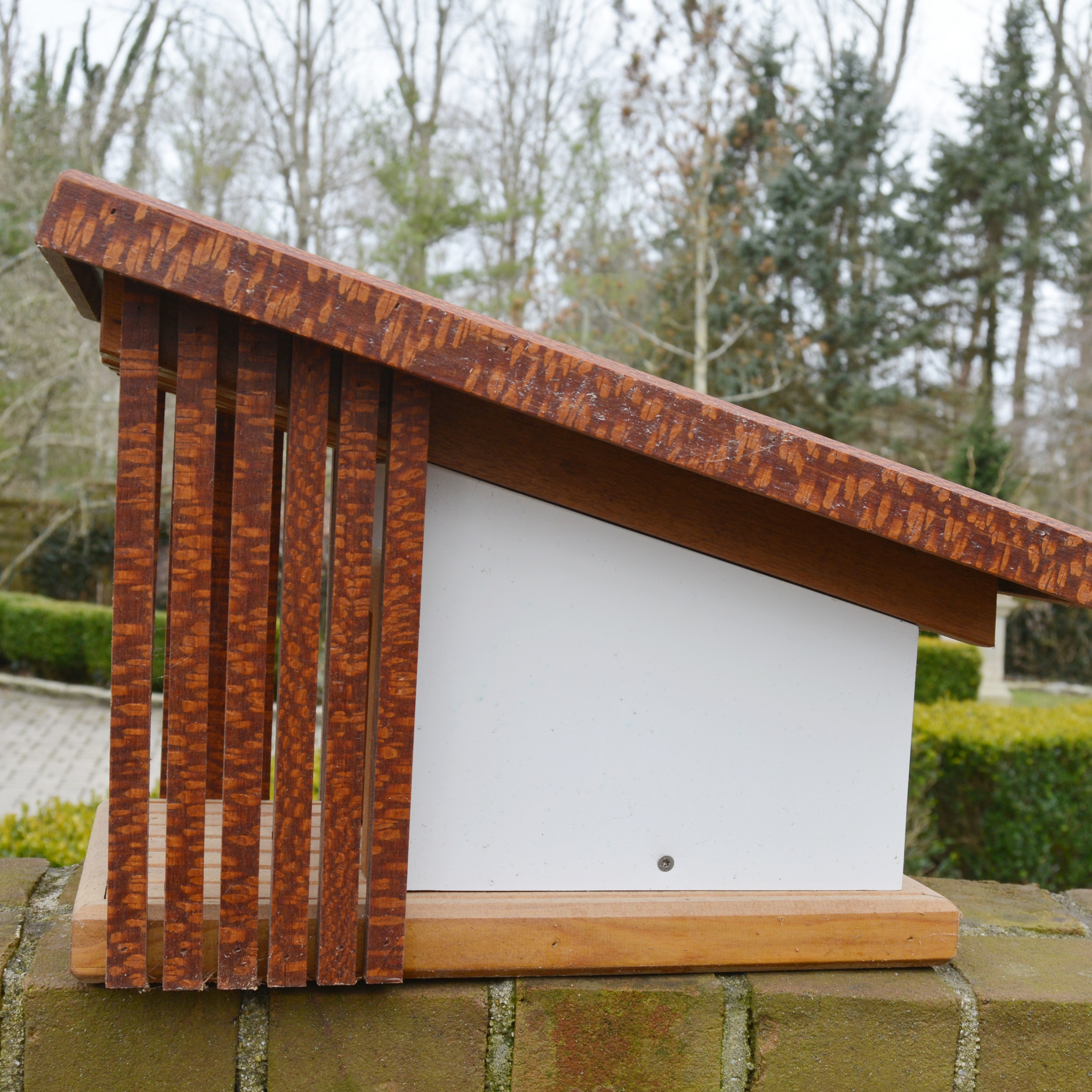 Custom Crafted Wood and Laminate Modern Bird House