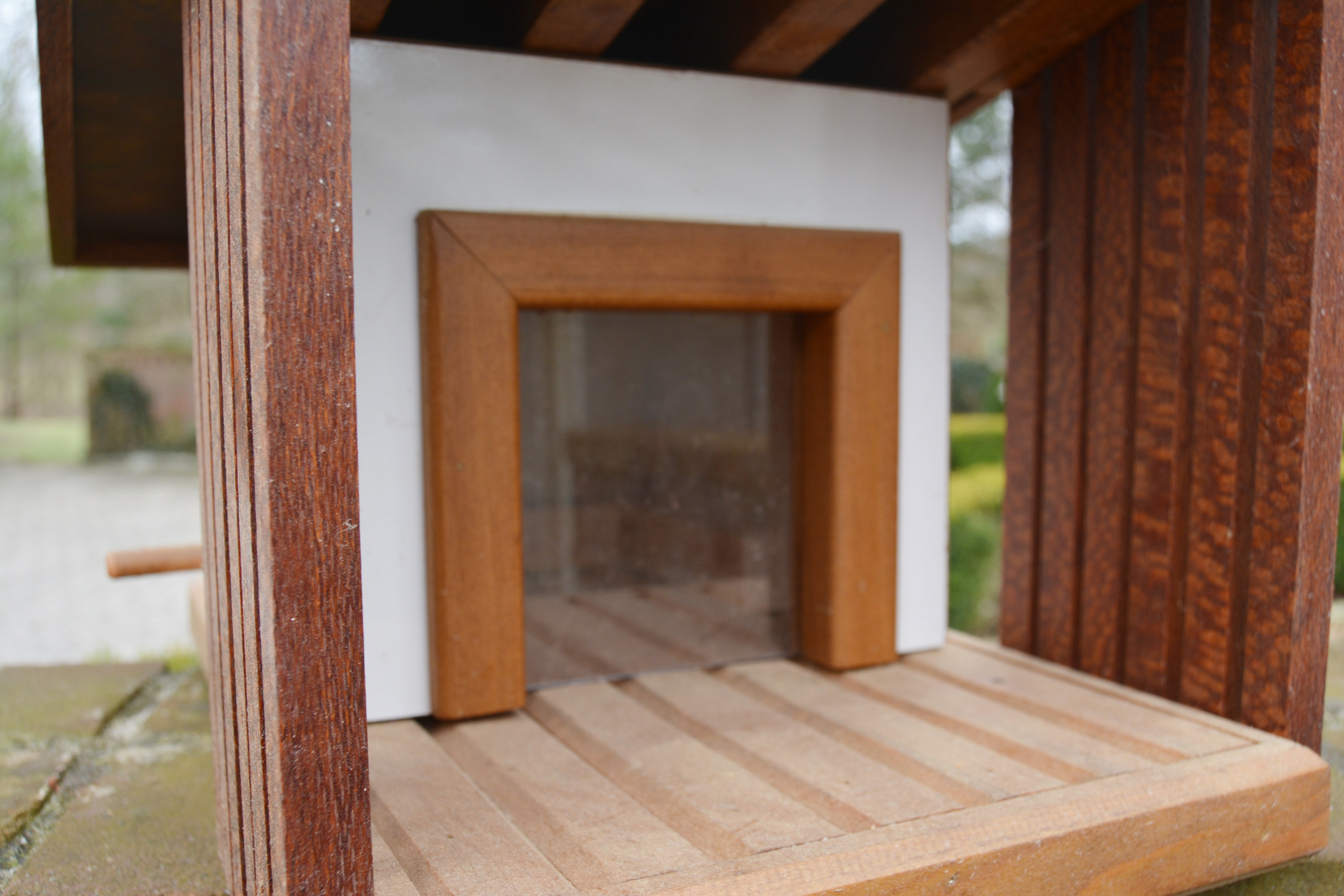 Custom Crafted Wood and Laminate Modern Bird House