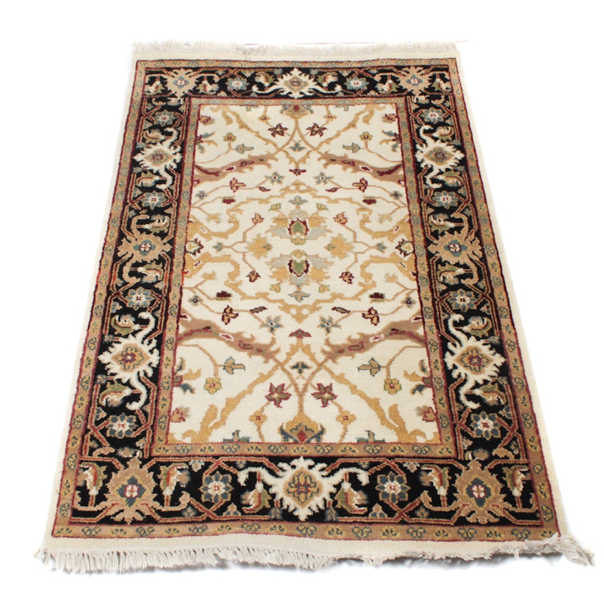 Hand-Knotted Indo-Persian Floral Rug