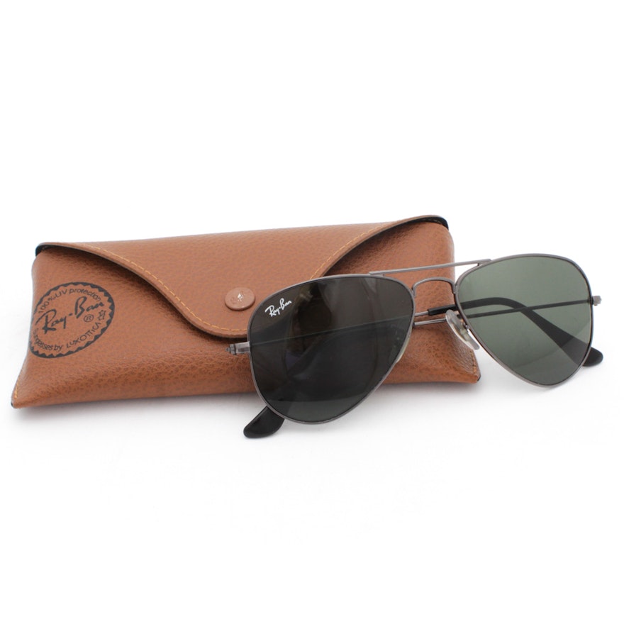 Ray-Ban Small Aviator Sunglasses with Case, Made in Italy