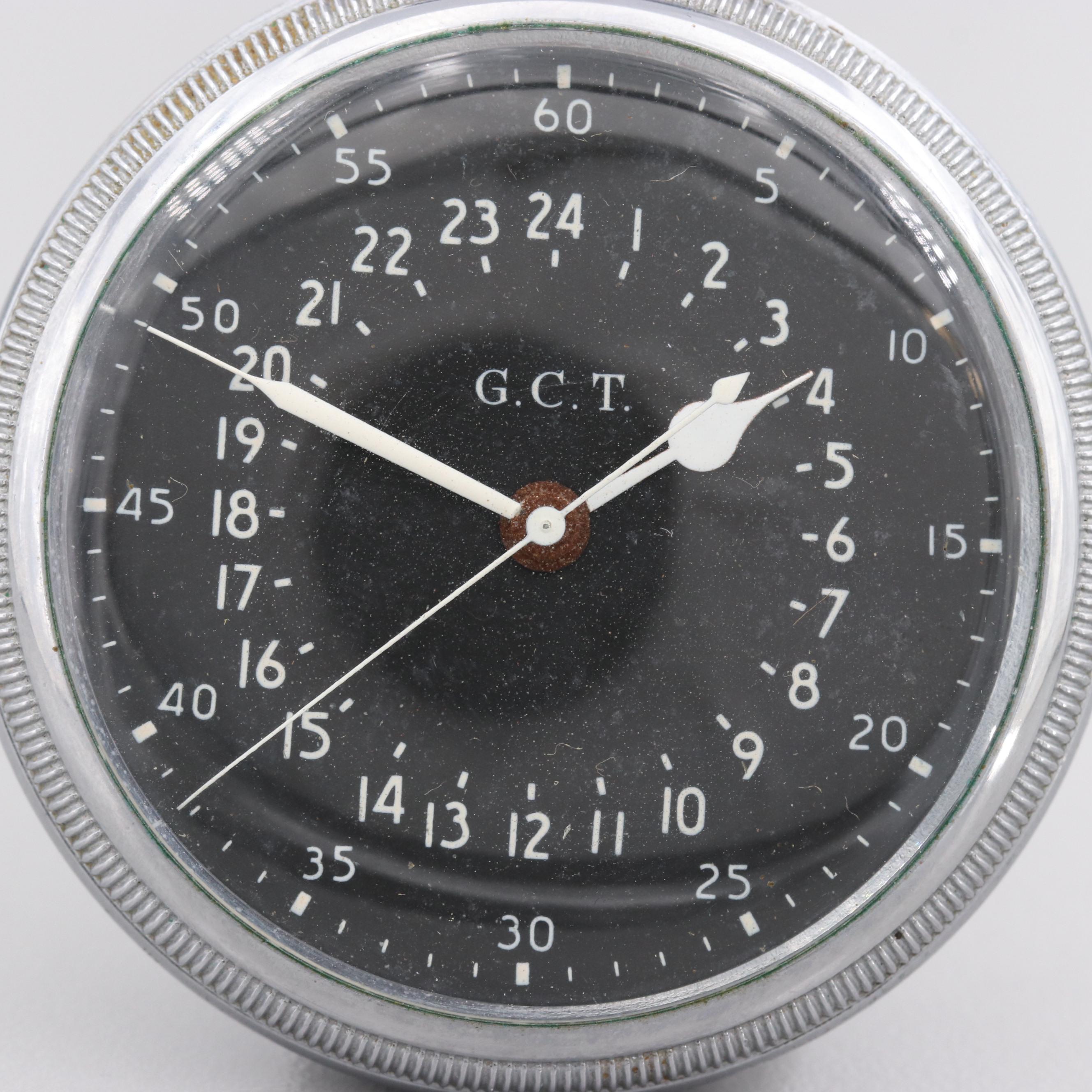 Hamilton WW II G.C.T. 24 Hour  Metal Military Pocket Watch, 1942