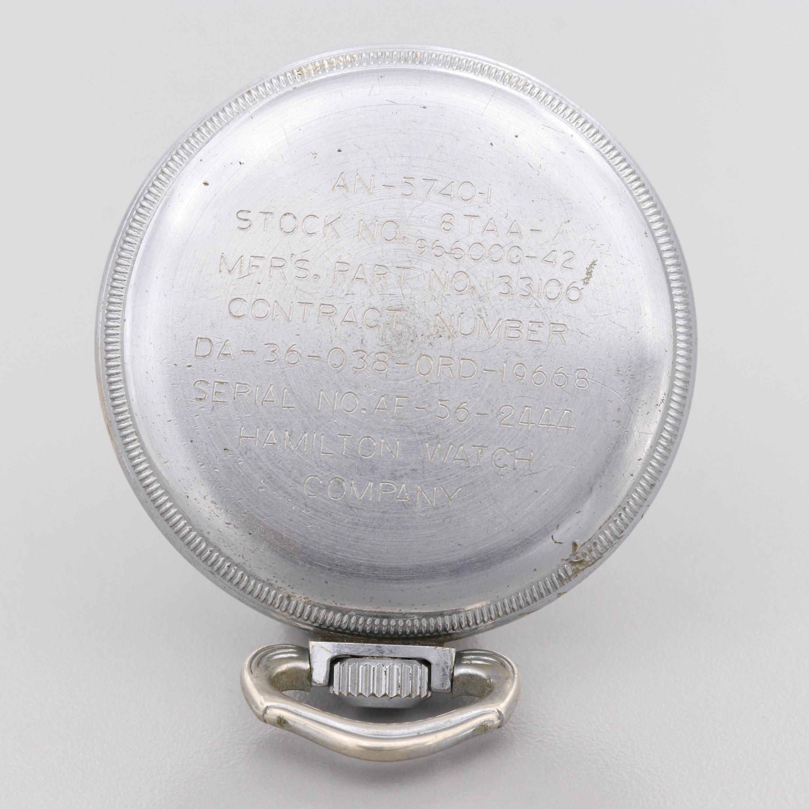 Hamilton WWII G.C.T. 24 Hour Military Pocket Watch, 1944