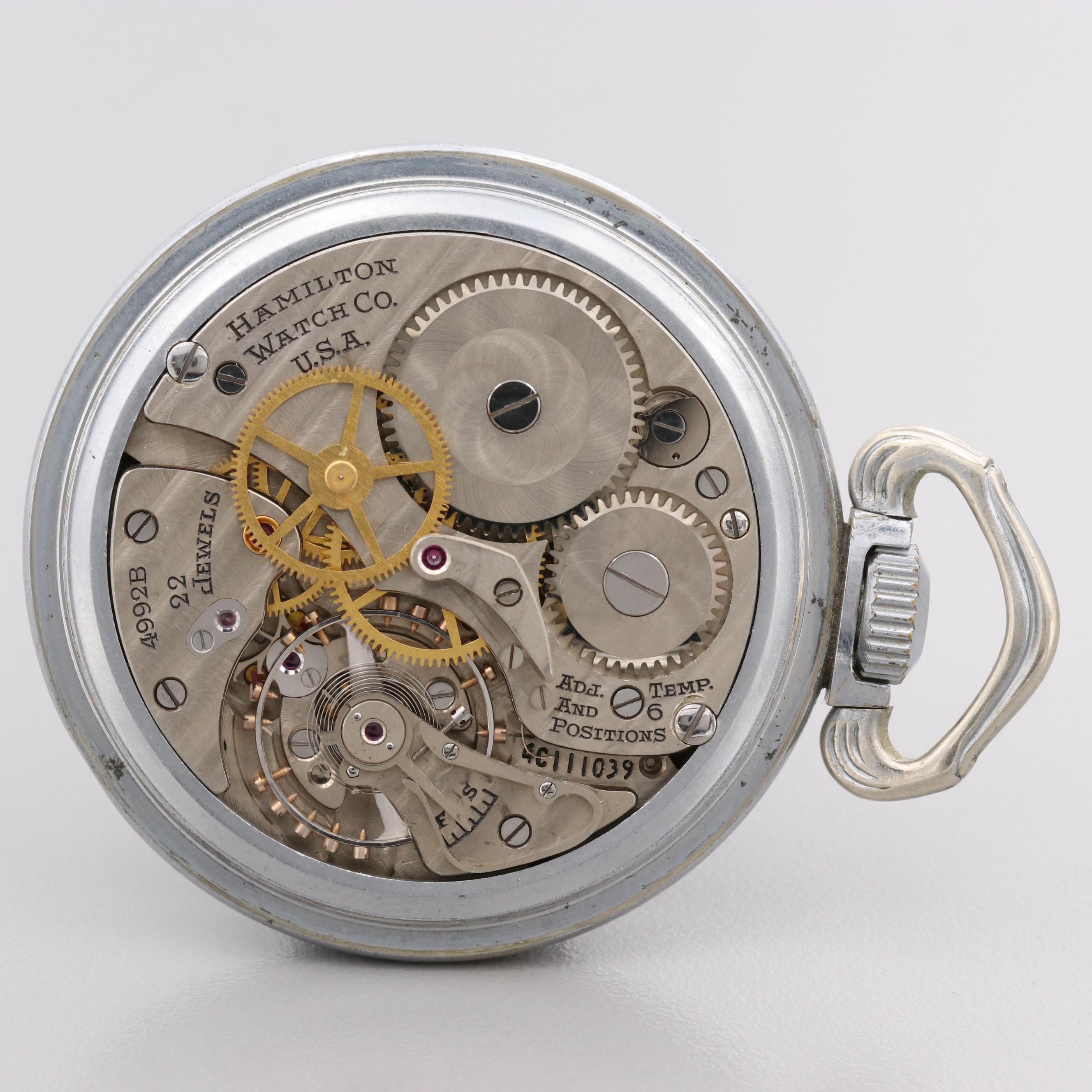 Hamilton WWII G.C.T. 24 Hour Military Pocket Watch, 1944