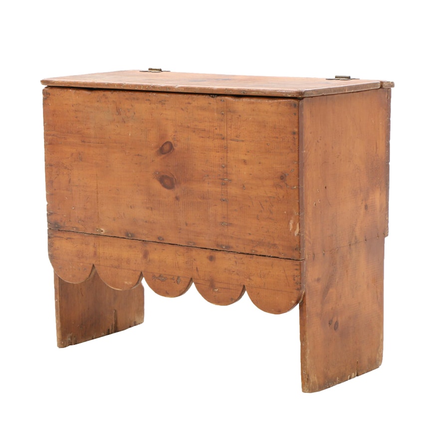 Primitive Pine Mule Chest, Circa 1850