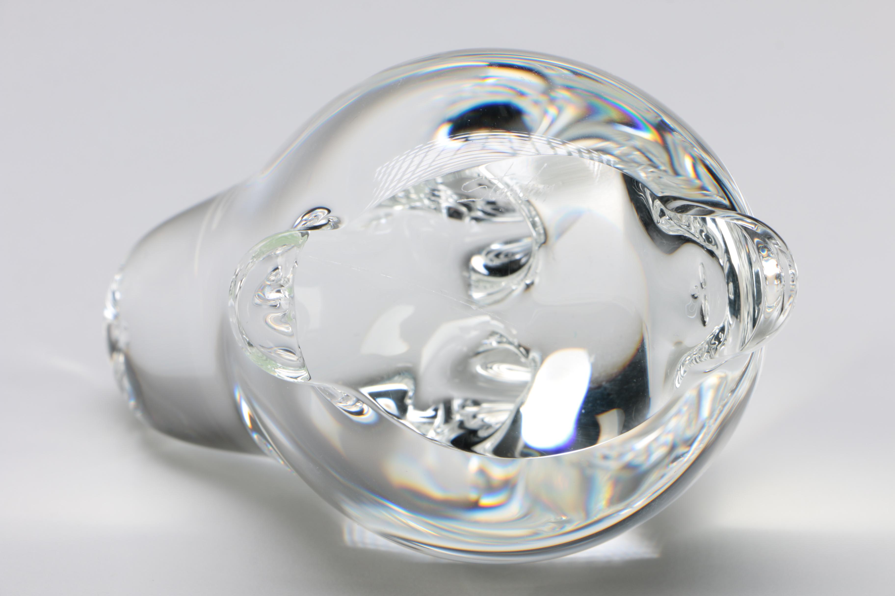 Steuben Art Glass "Bunny" Figurine Designed by Robert Cassetti, 1997