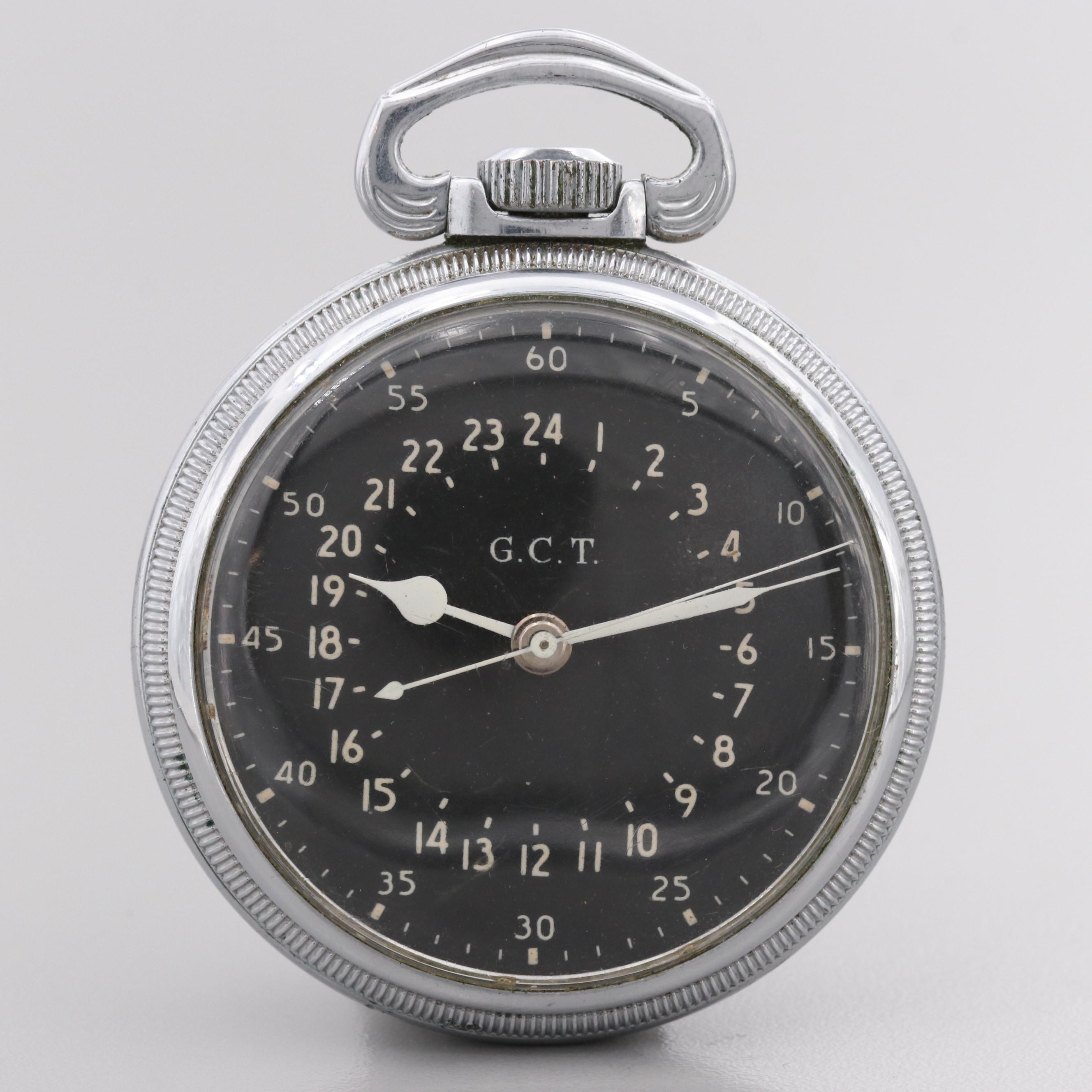 Hamilton WWII G.C.T. 24 Hour Military Pocket Watch, 1941