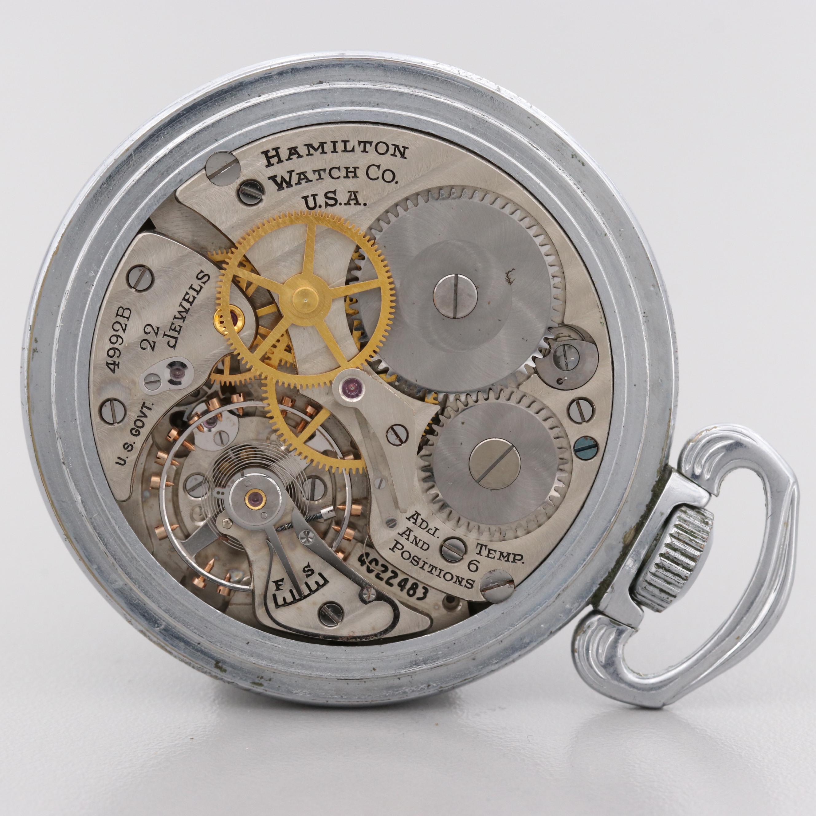 Hamilton WWII G.C.T. 24 Hour Military Pocket Watch, 1941