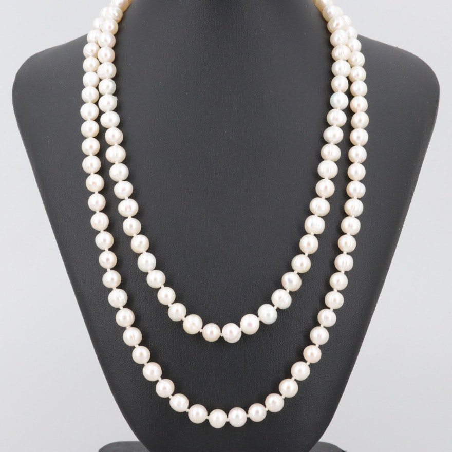 14K Yellow Gold Cultured Pearl Necklace