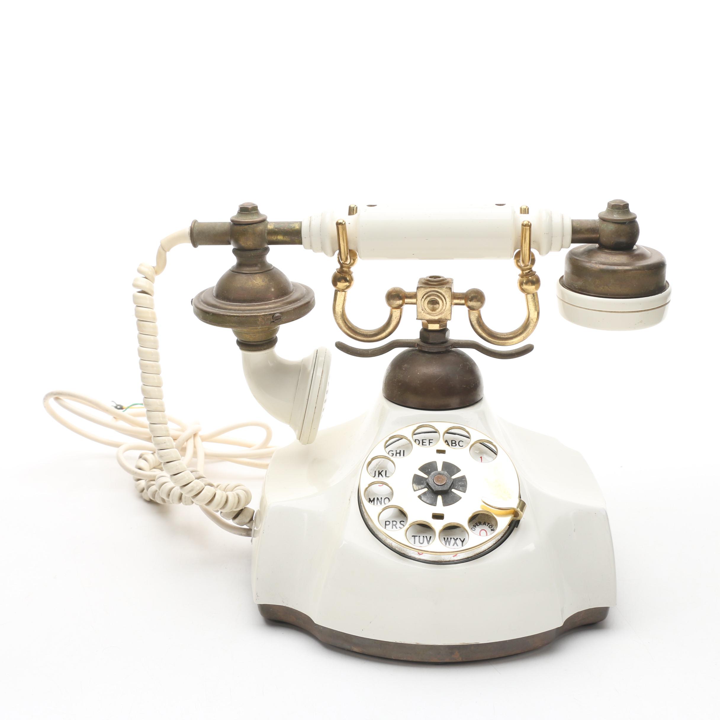 Vintage Ivory-Tone Rotary Telephone